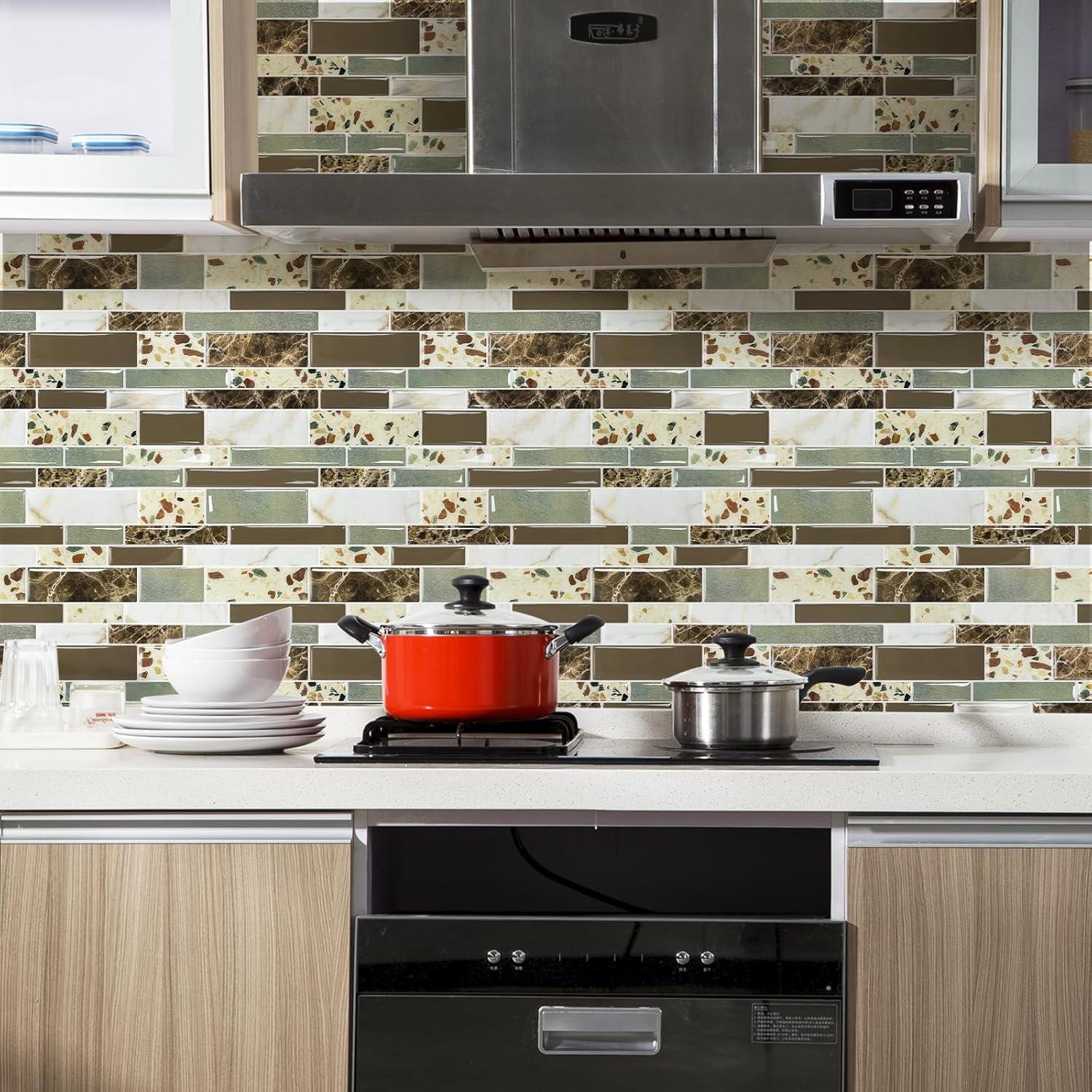 Azulejos Autoadhesivos Vamos Tile 10 Hojas 30.48x30.48cm Mármol Marrón