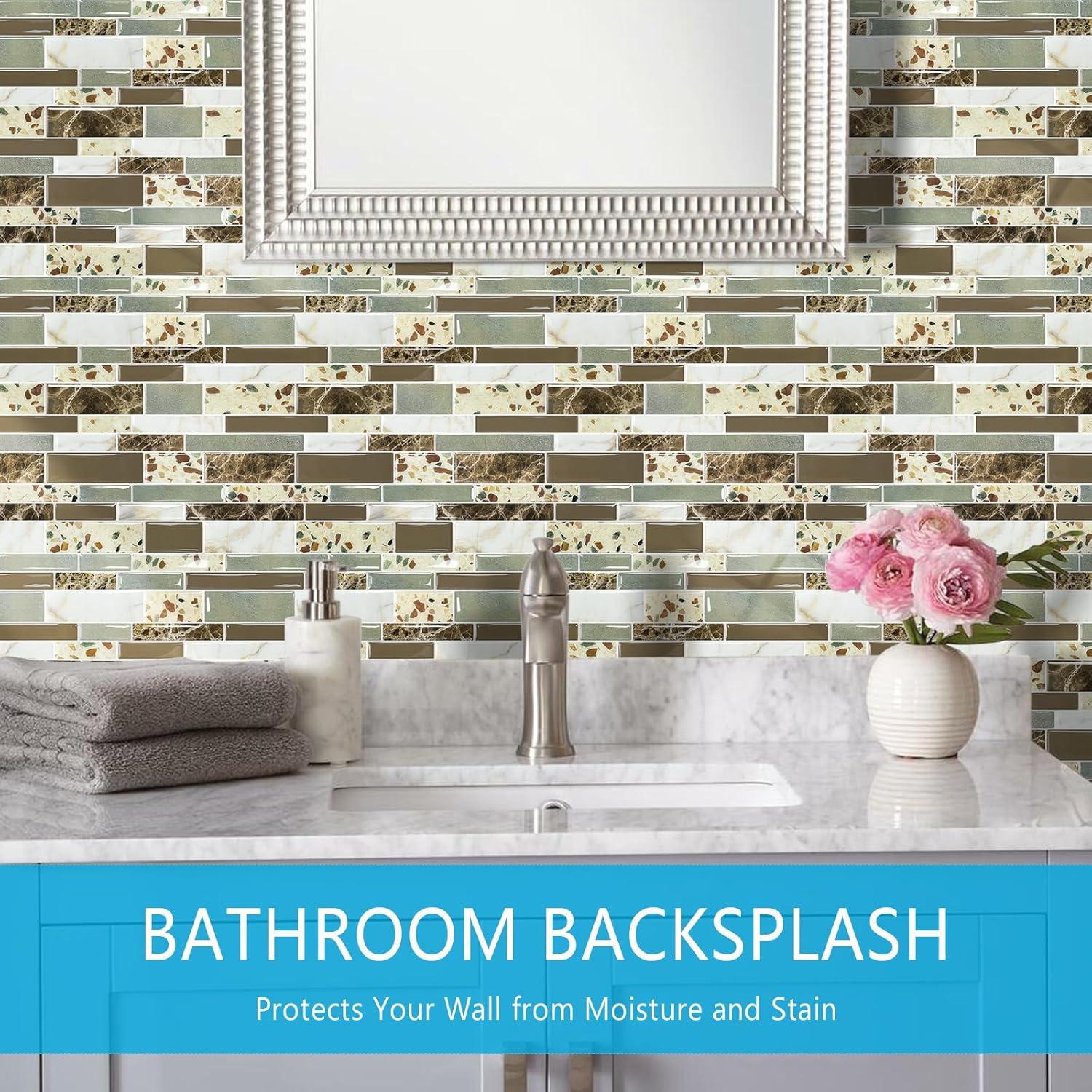 Azulejos Autoadhesivos Vamos Tile 10 Hojas 30.48x30.48cm Mármol Marrón