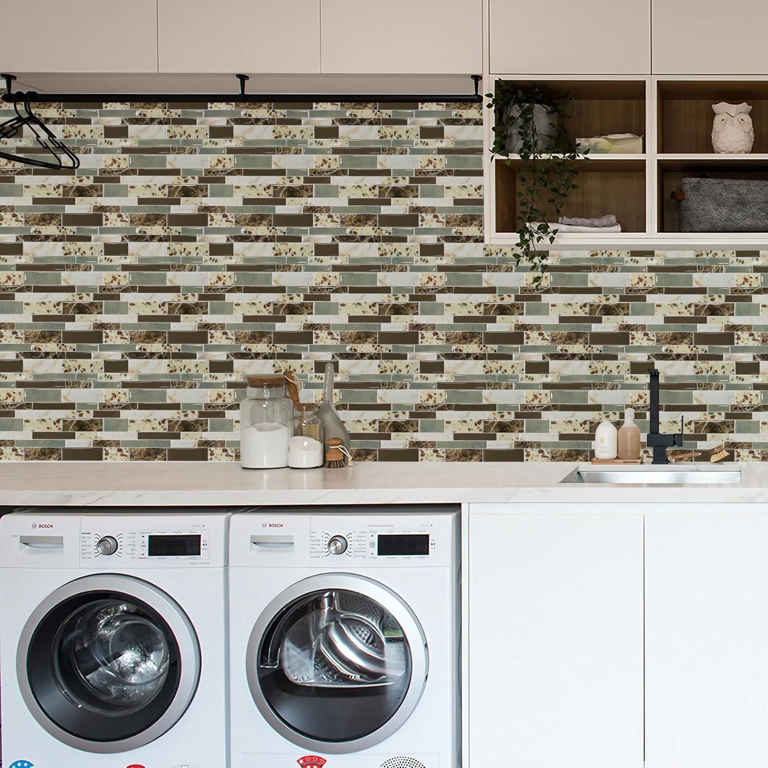 Azulejos Autoadhesivos Vamos Tile 10 Hojas 30.48x30.48cm Mármol Marrón