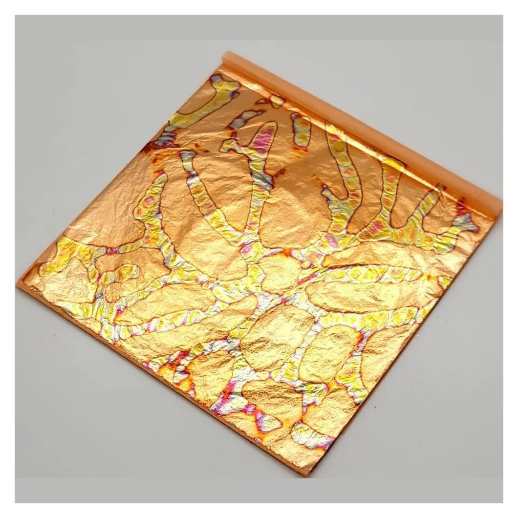 Hojas Metálicas Variegadas Tropical Glitz 25 Hojas 14x14cm