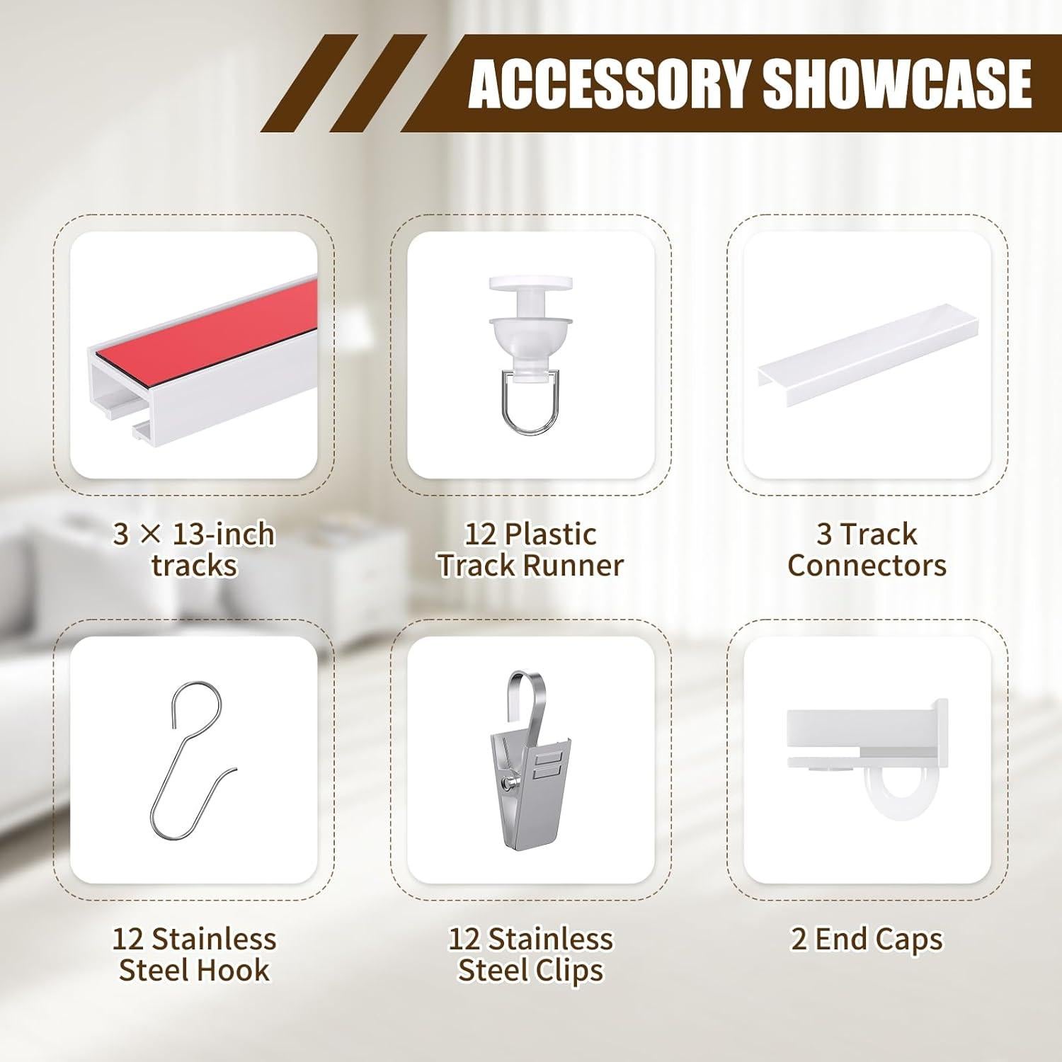 Riel de Cortina Adhesivo KOBRICH 1.0 m Flexible Sin Taladrar