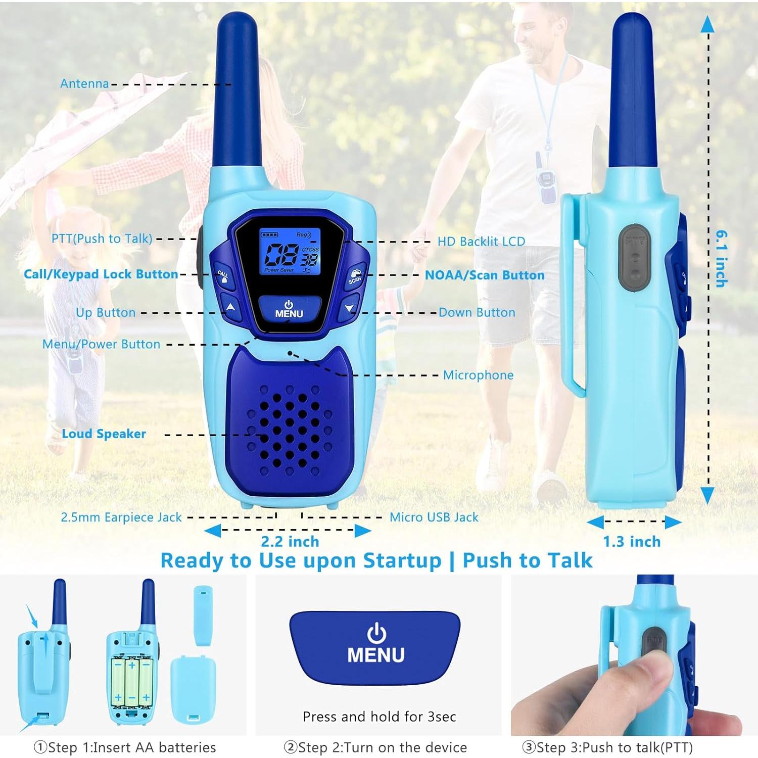 Walkie Talkies Recargables Topsung M920 para Niños y Adultos