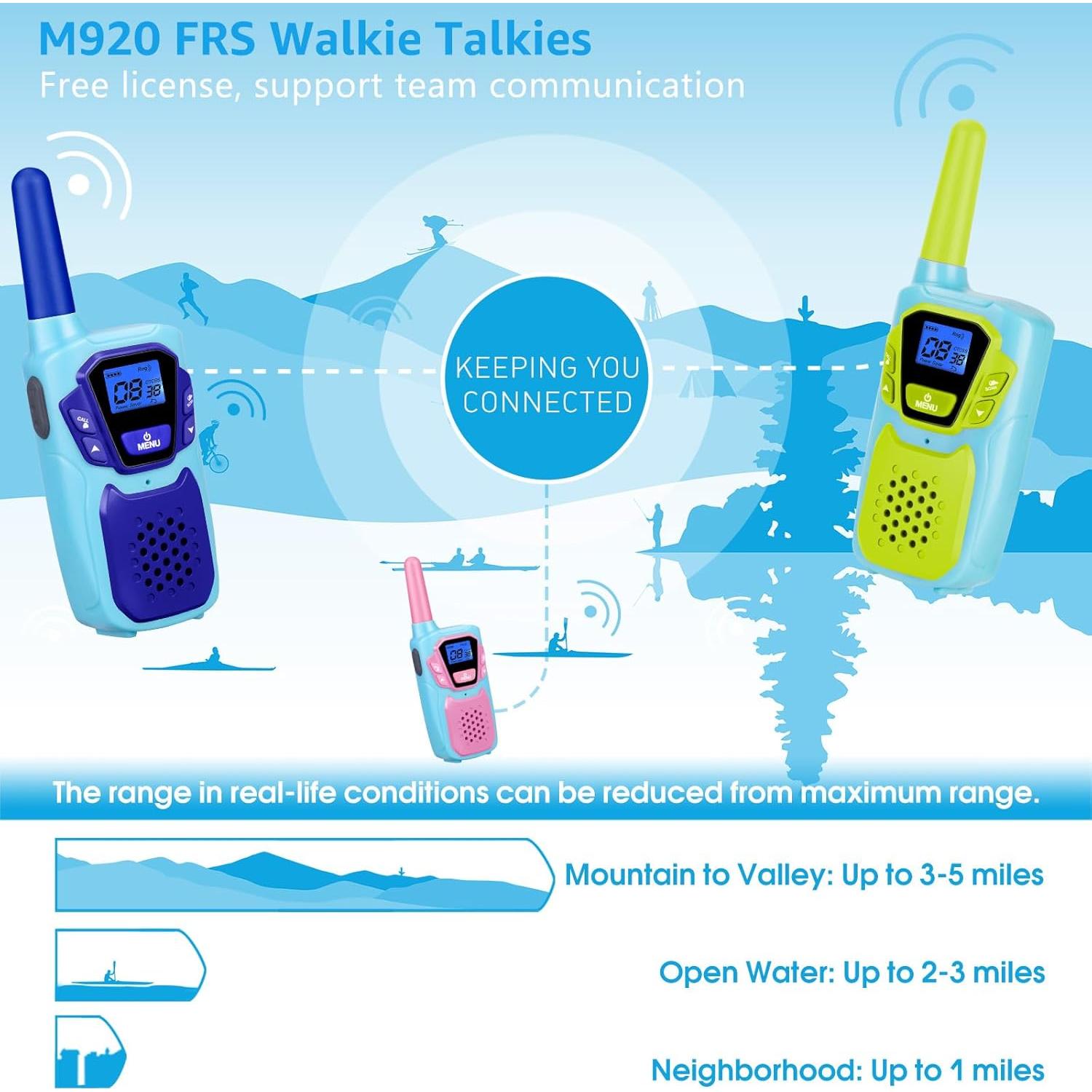 Walkie Talkies Recargables Topsung M920 para Niños y Adultos