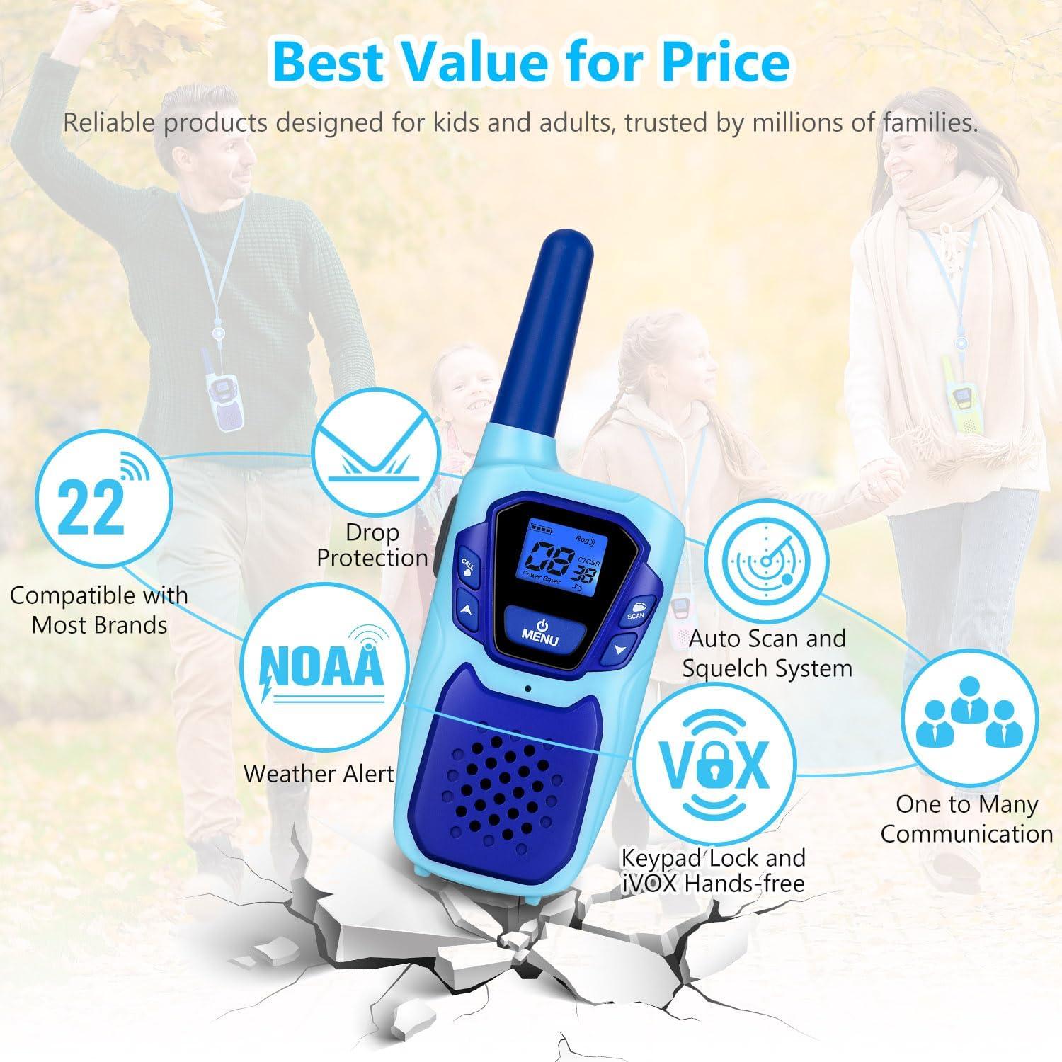 Walkie Talkies Recargables Topsung M920 para Niños y Adultos