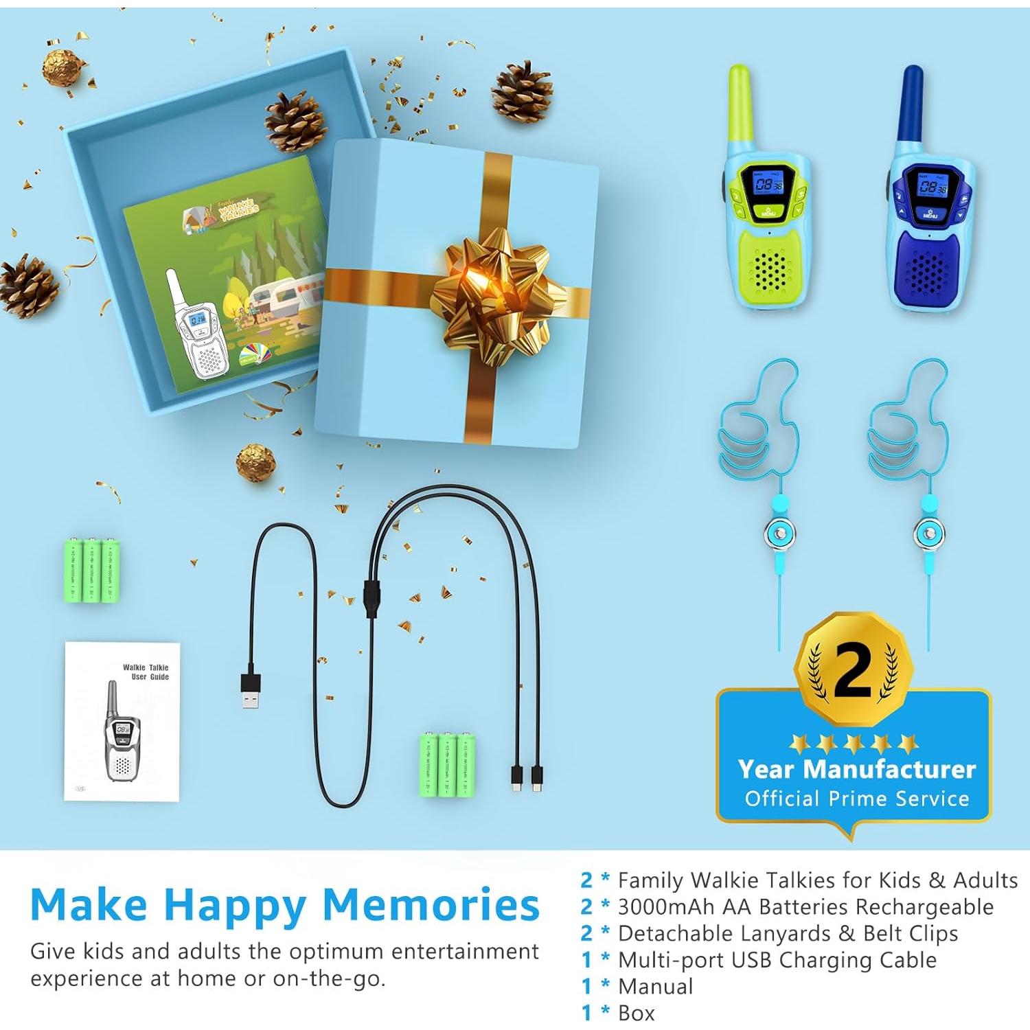 Walkie Talkies Recargables Topsung M920 para Niños y Adultos