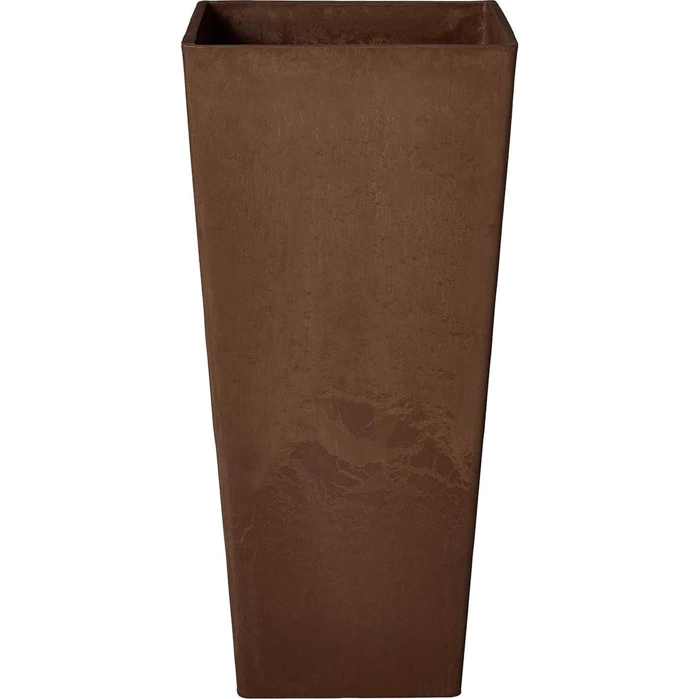 Macetero Cuadrado Alto Arcadia Garden 33x33x71 cm Chocolate
