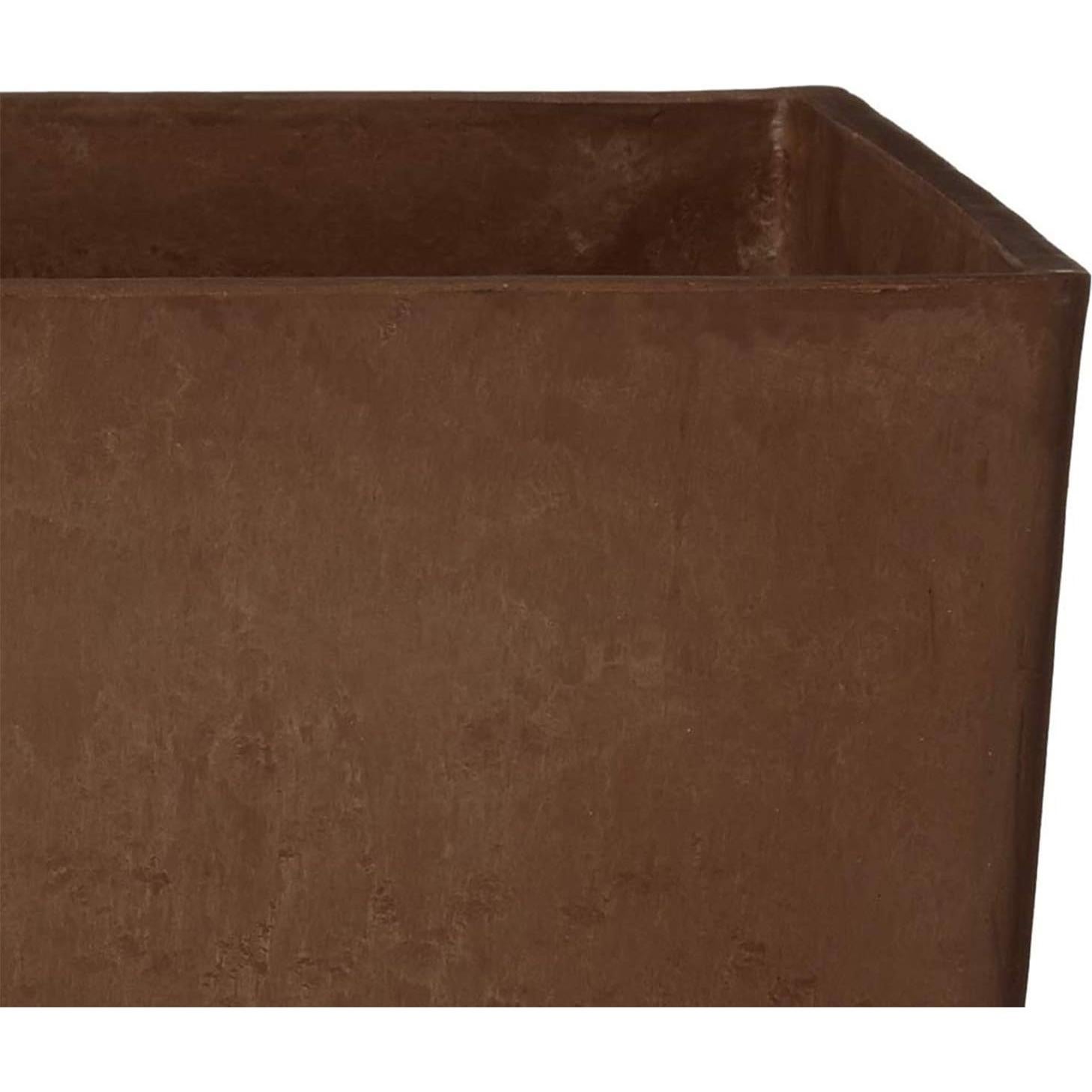 Macetero Cuadrado Alto Arcadia Garden 33x33x71 cm Chocolate