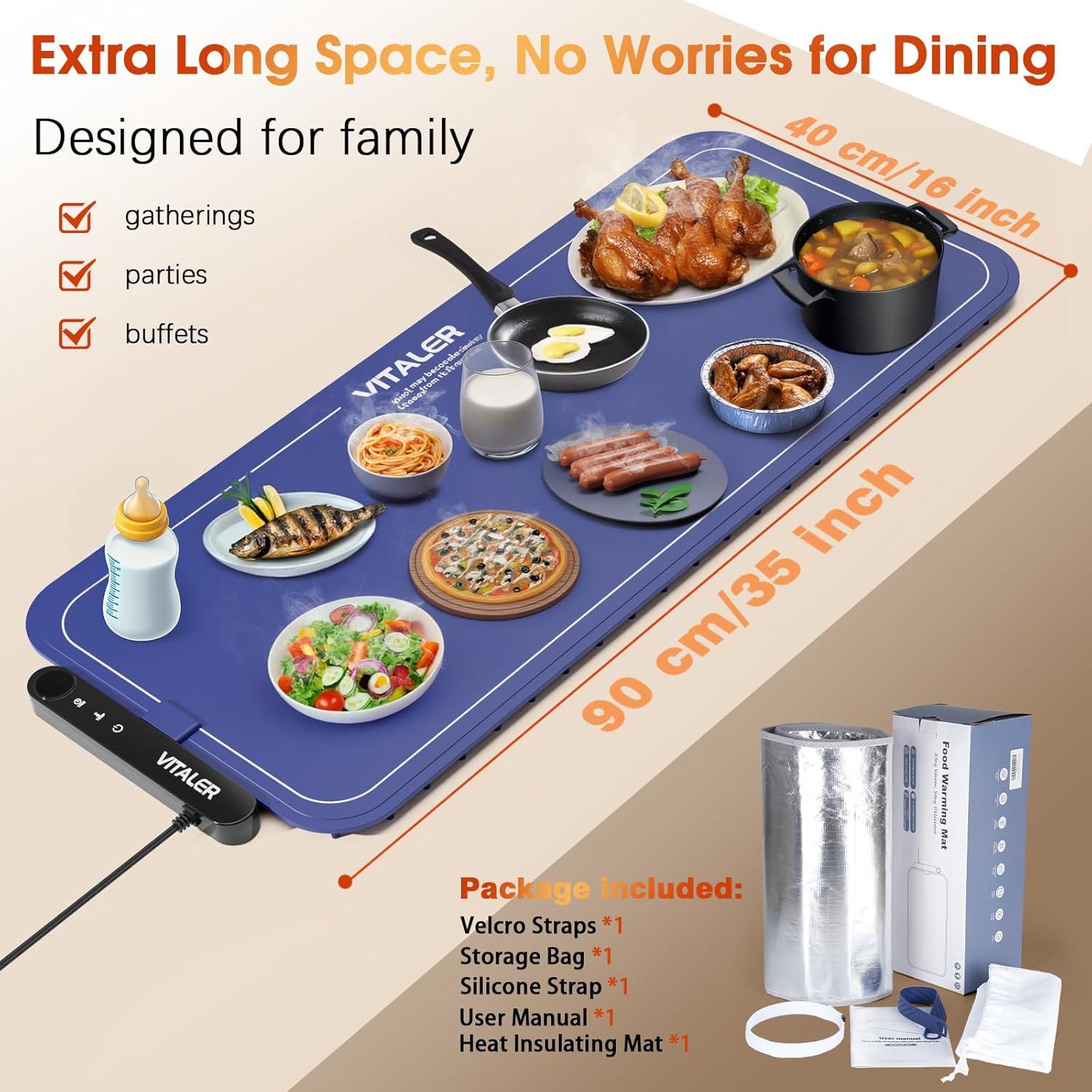 Alfombrilla Calentadora de Comida Vitaler 89x41cm 6 Niveles