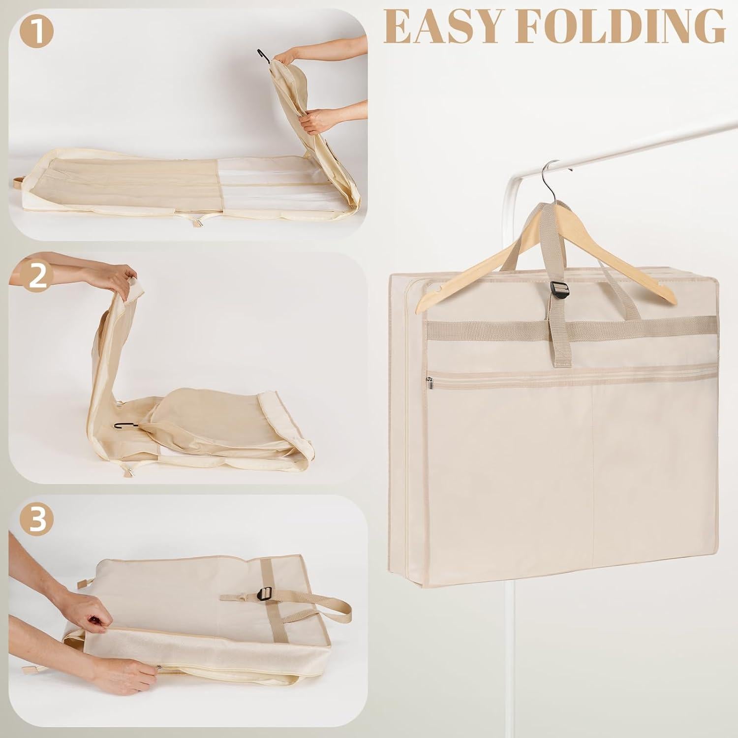 Bolsa para Vestido de Novia TANGKA 182.88 cm Beige con 6 Bolsillos