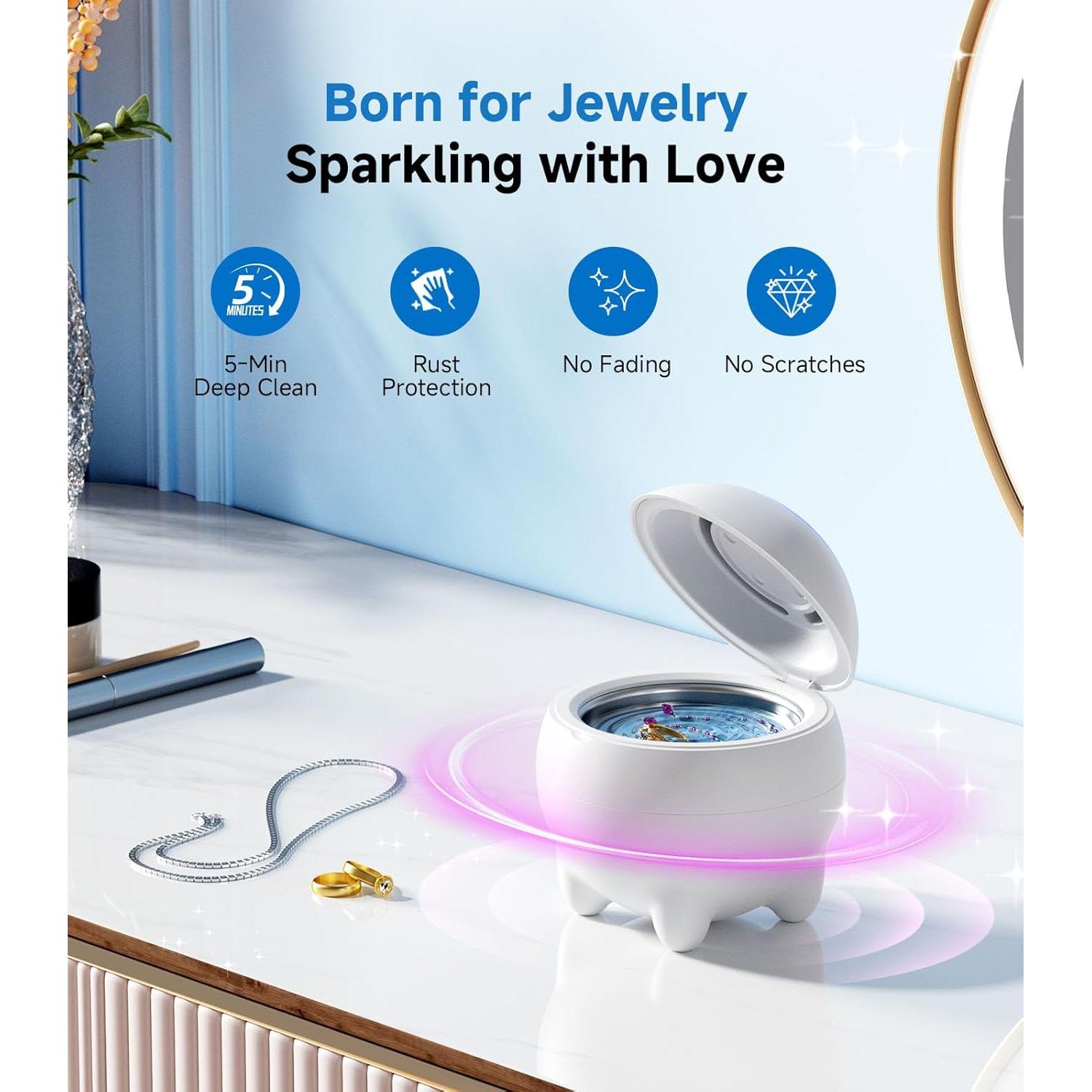 Limpiador Ultrasónico de Joyas JOYHOOD 45KHz Acero Inoxidable