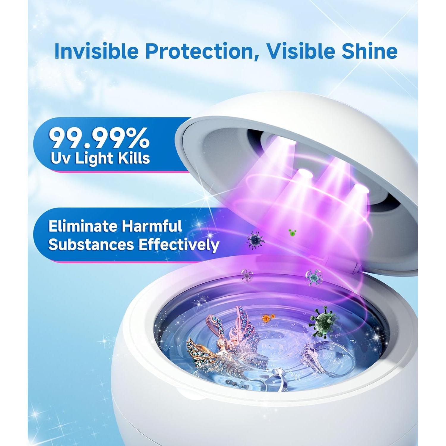 Limpiador Ultrasónico de Joyas JOYHOOD 45KHz Acero Inoxidable