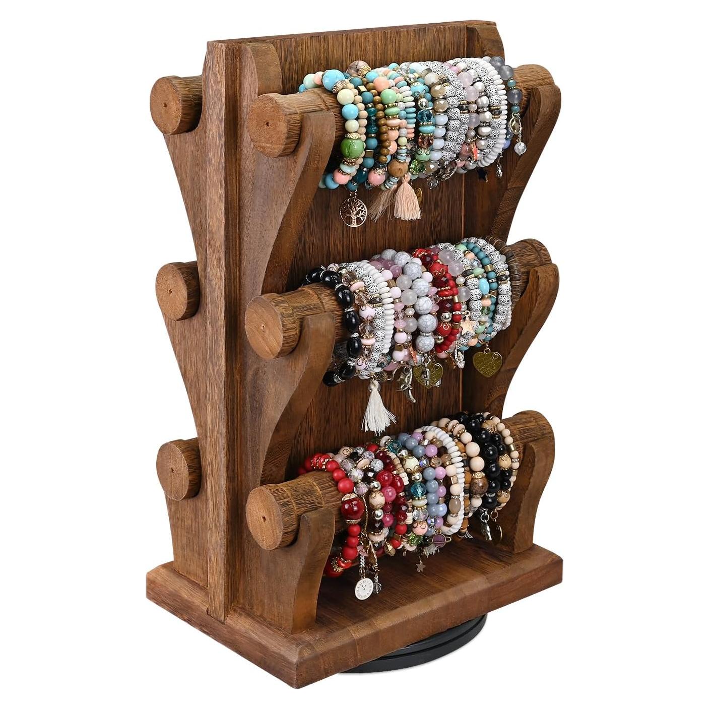 Soporte de Exhibición de Joyería Ikee Design Marrón 3 Niveles