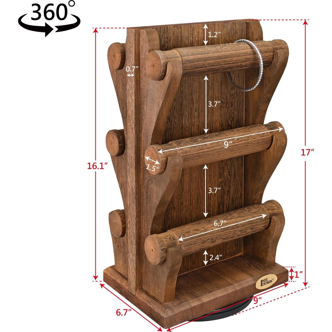 Soporte de Exhibición de Joyería Ikee Design Marrón 3 Niveles