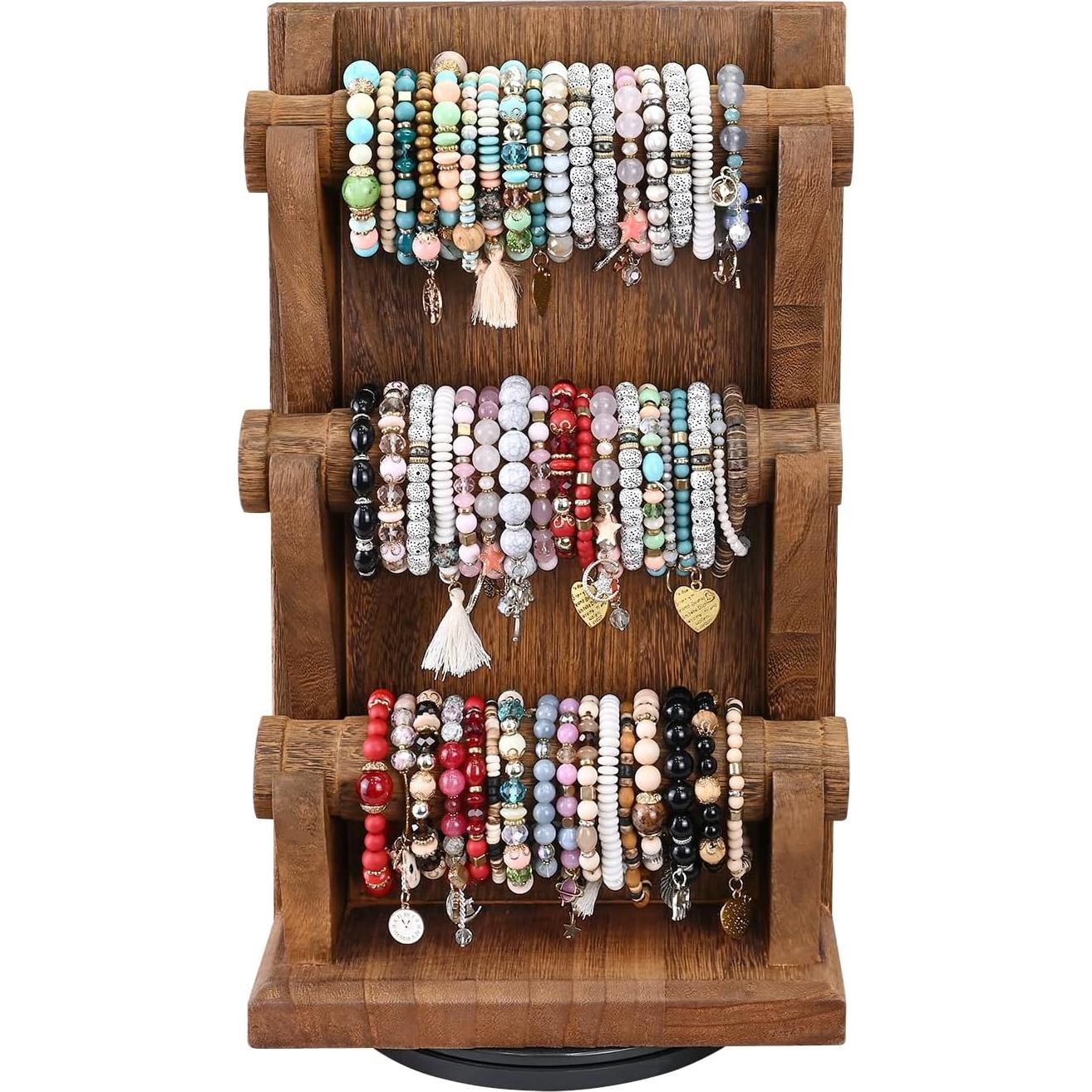 Soporte de Exhibición de Joyería Ikee Design Marrón 3 Niveles