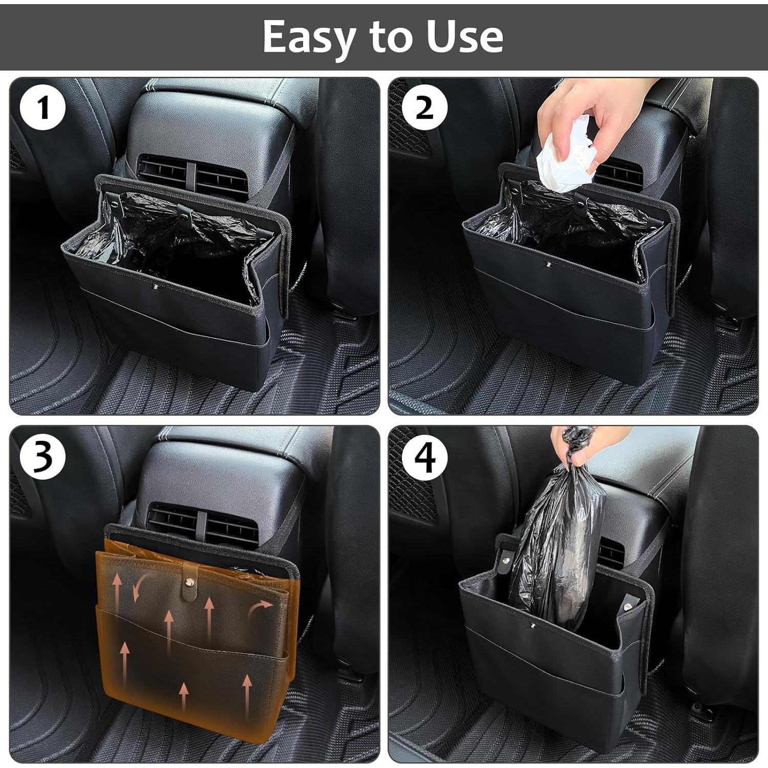 Basurero de Coche Accmor Negro con 60 Bolsas Reutilizables