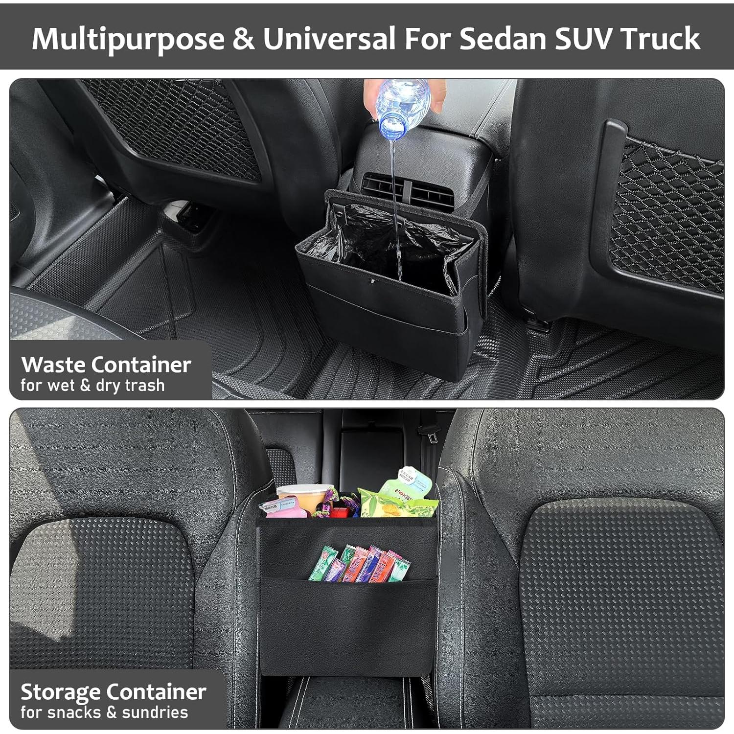 Basurero de Coche Accmor Negro con 60 Bolsas Reutilizables