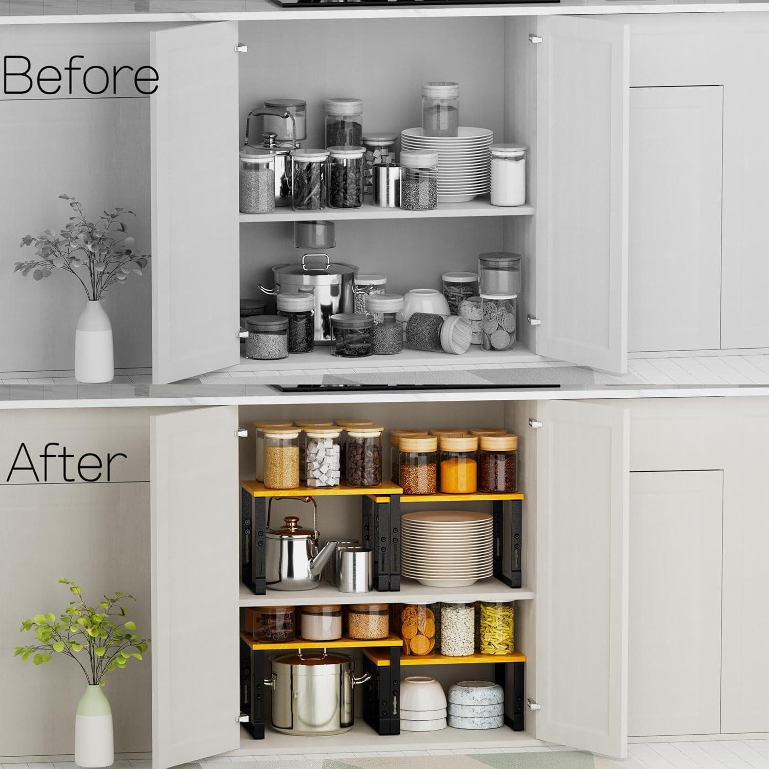 Estantes Organizadores de Cocina Zilvando Ajustables 2 Piezas