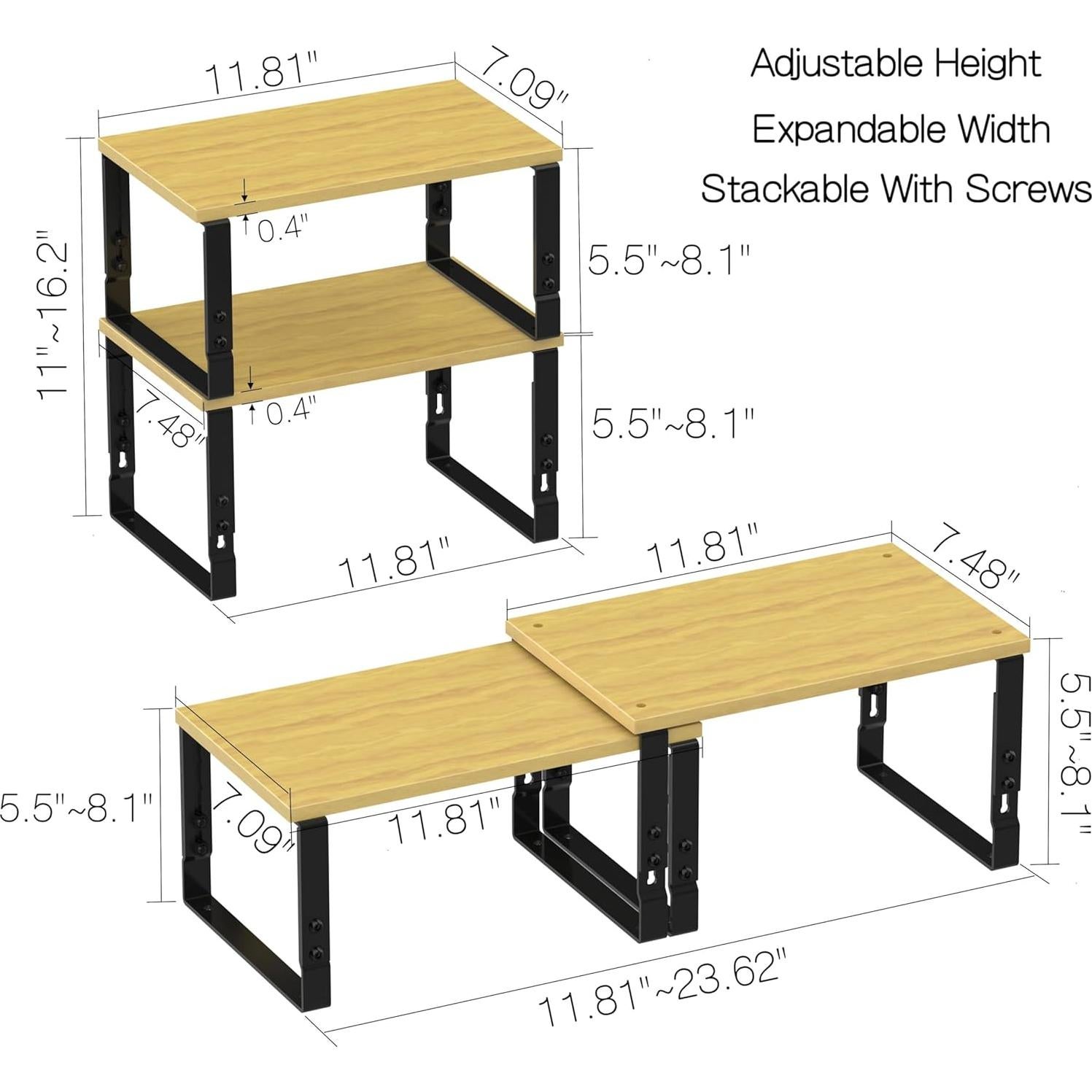 Estantes Organizadores de Cocina Zilvando Ajustables 2 Piezas