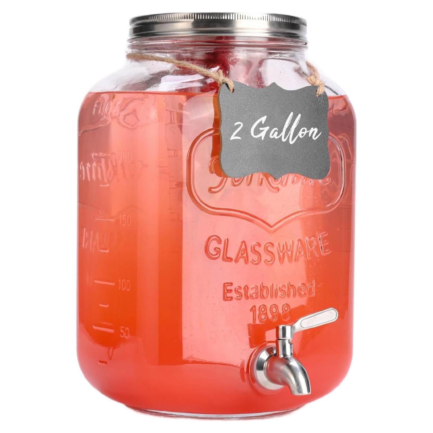 Dispensador de Bebidas de Vidrio RuileMei 7.57L con Grifo Inoxidable