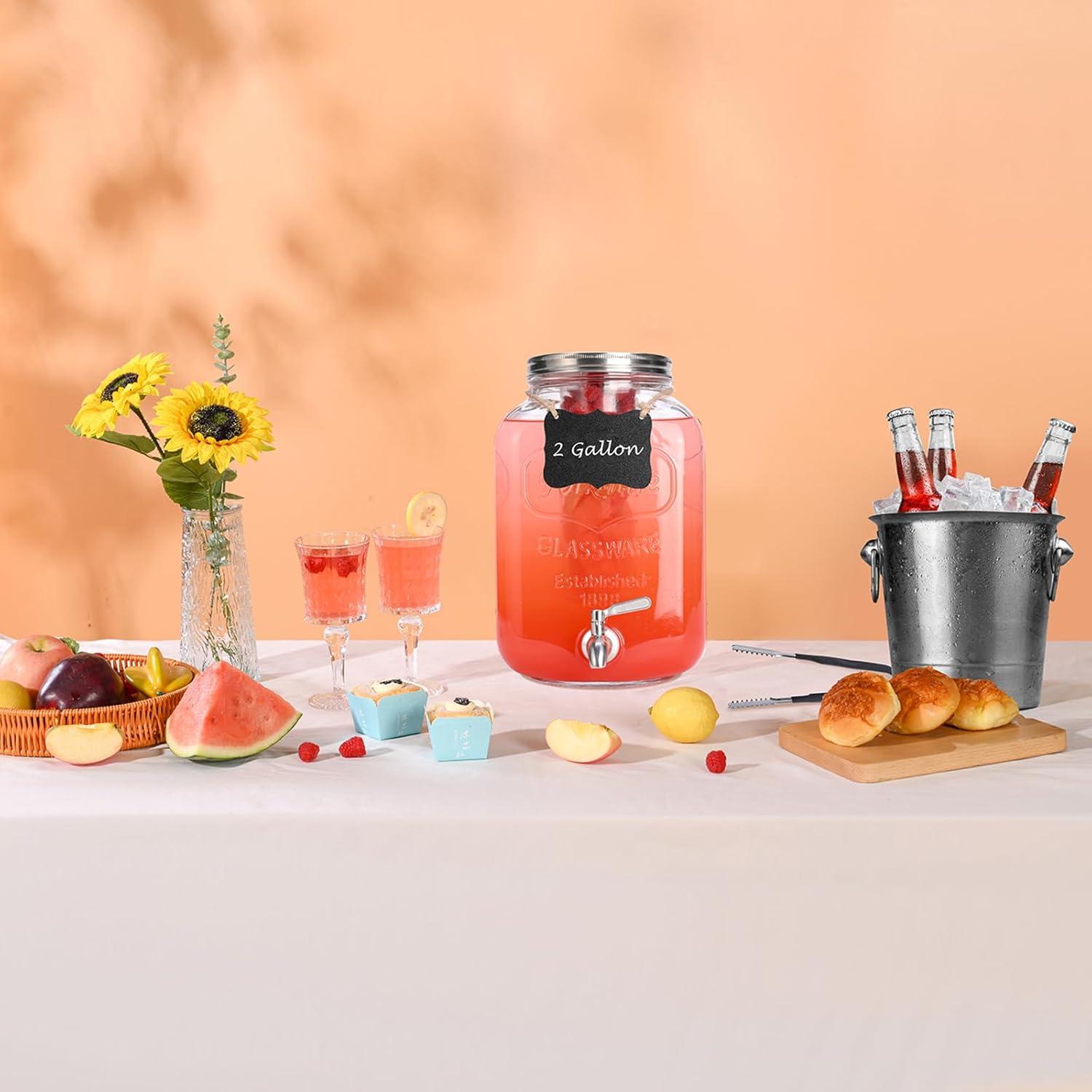 Dispensador de Bebidas de Vidrio RuileMei 7.57L con Grifo Inoxidable