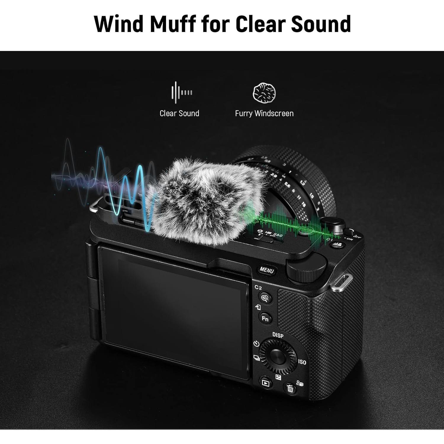 Muff de Viento Neewer CA133 para Cámaras Sony ZV-1F ZV-E10
