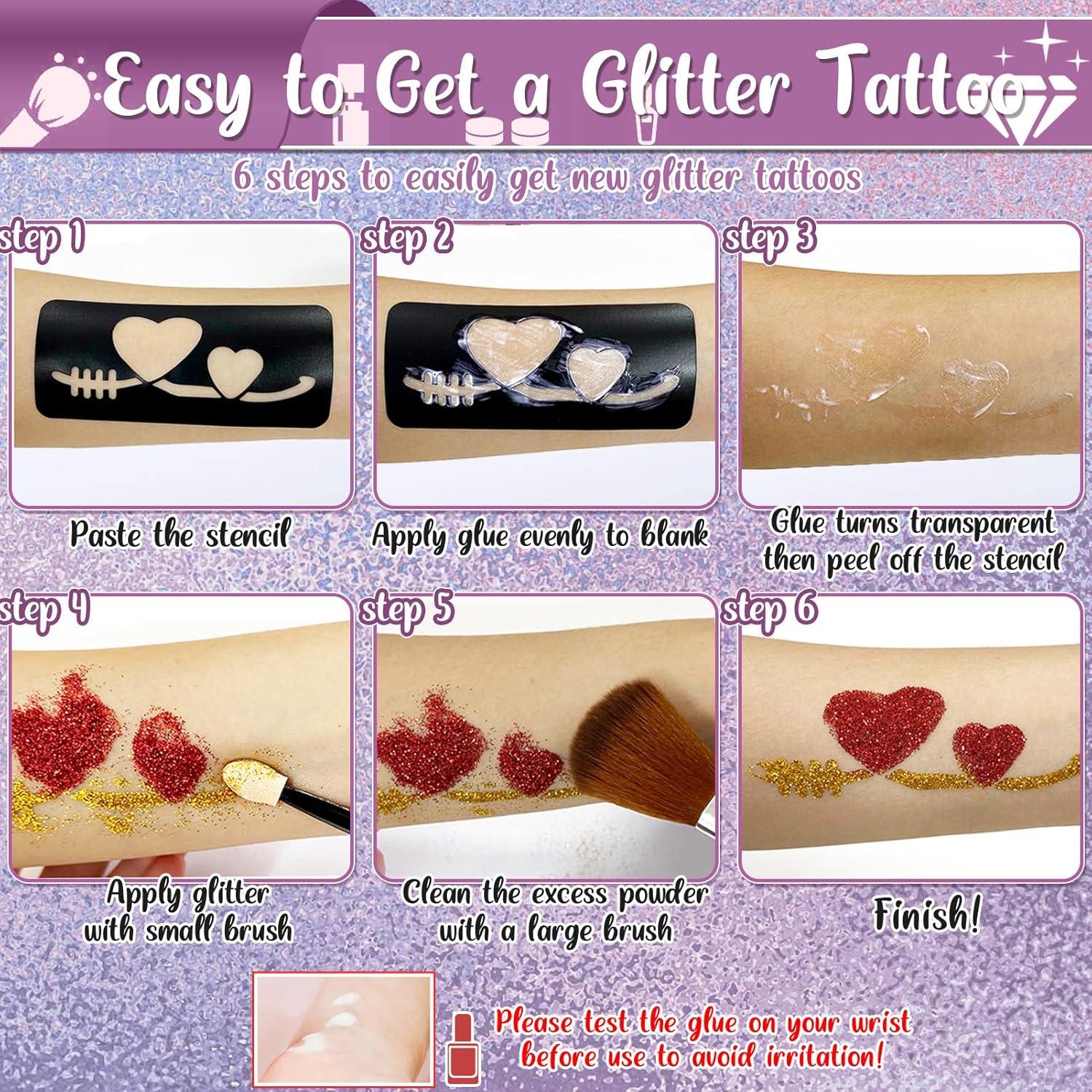 Kit de Tatuajes Temporales TEUVO 24 Colores y 232 Plantillas