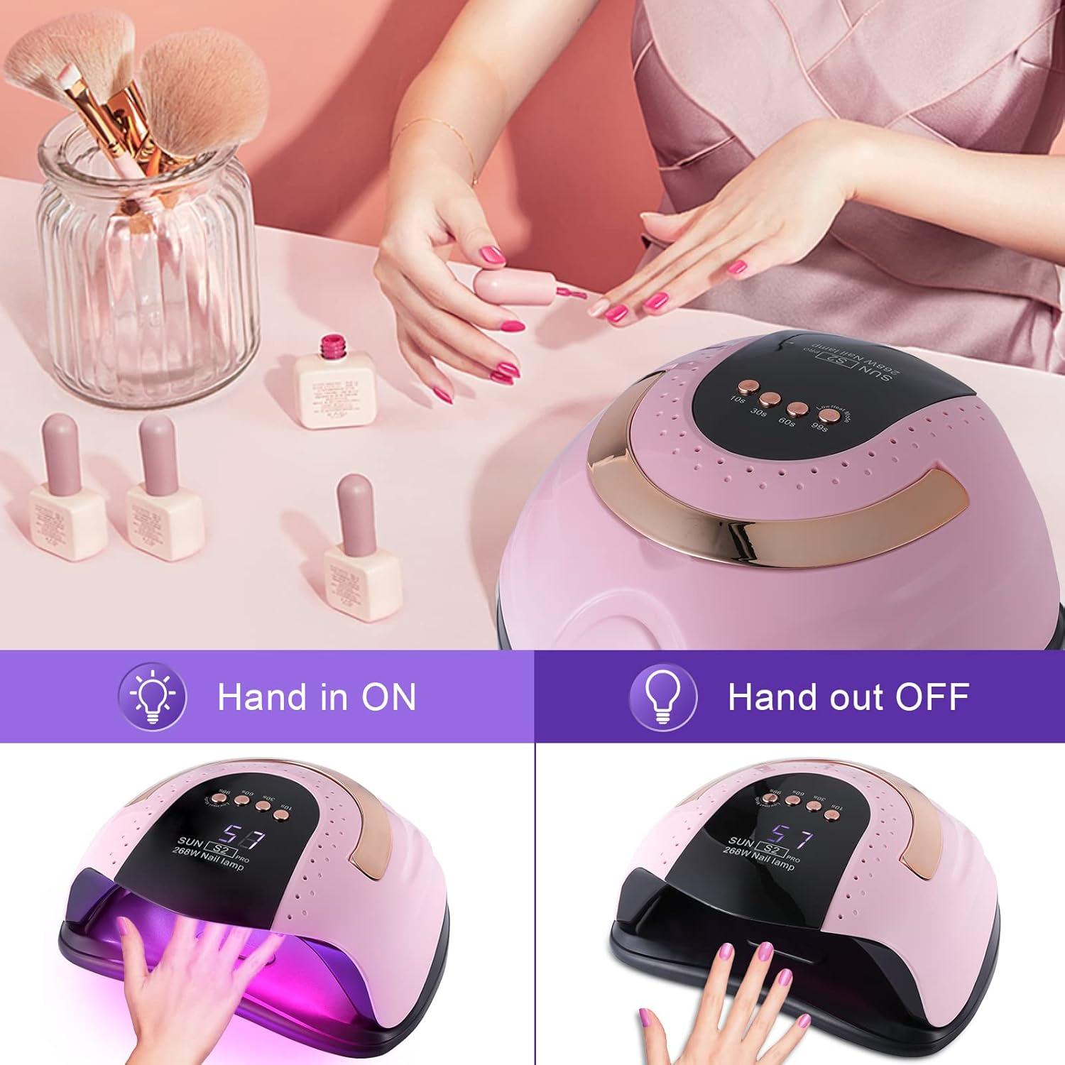 Lámpara Secadora de Uñas UV LED Akuirtoi 268W con Sensor Automático