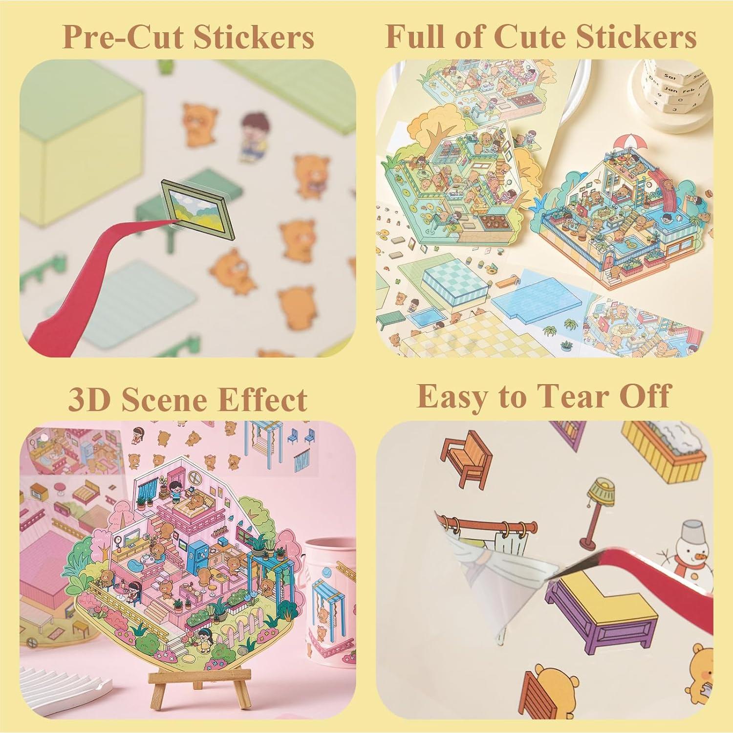 Kit de Stickers 3D DIY 4 Estaciones nianpin - Creatividad y Relajación