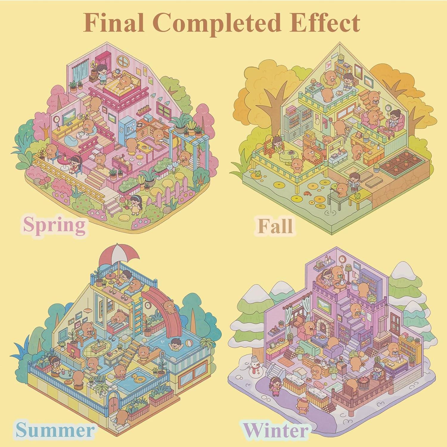 Kit de Stickers 3D DIY 4 Estaciones nianpin - Creatividad y Relajación