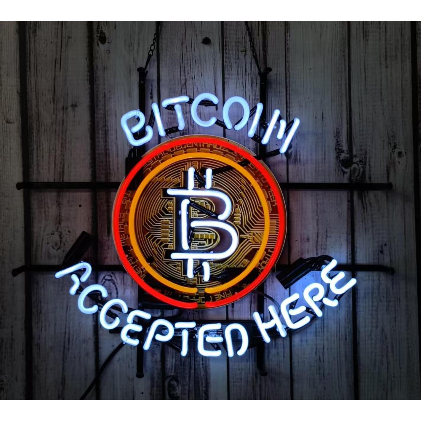 Luz de Neón Bitcoin MeiLi 61x51 cm Hecha a Mano