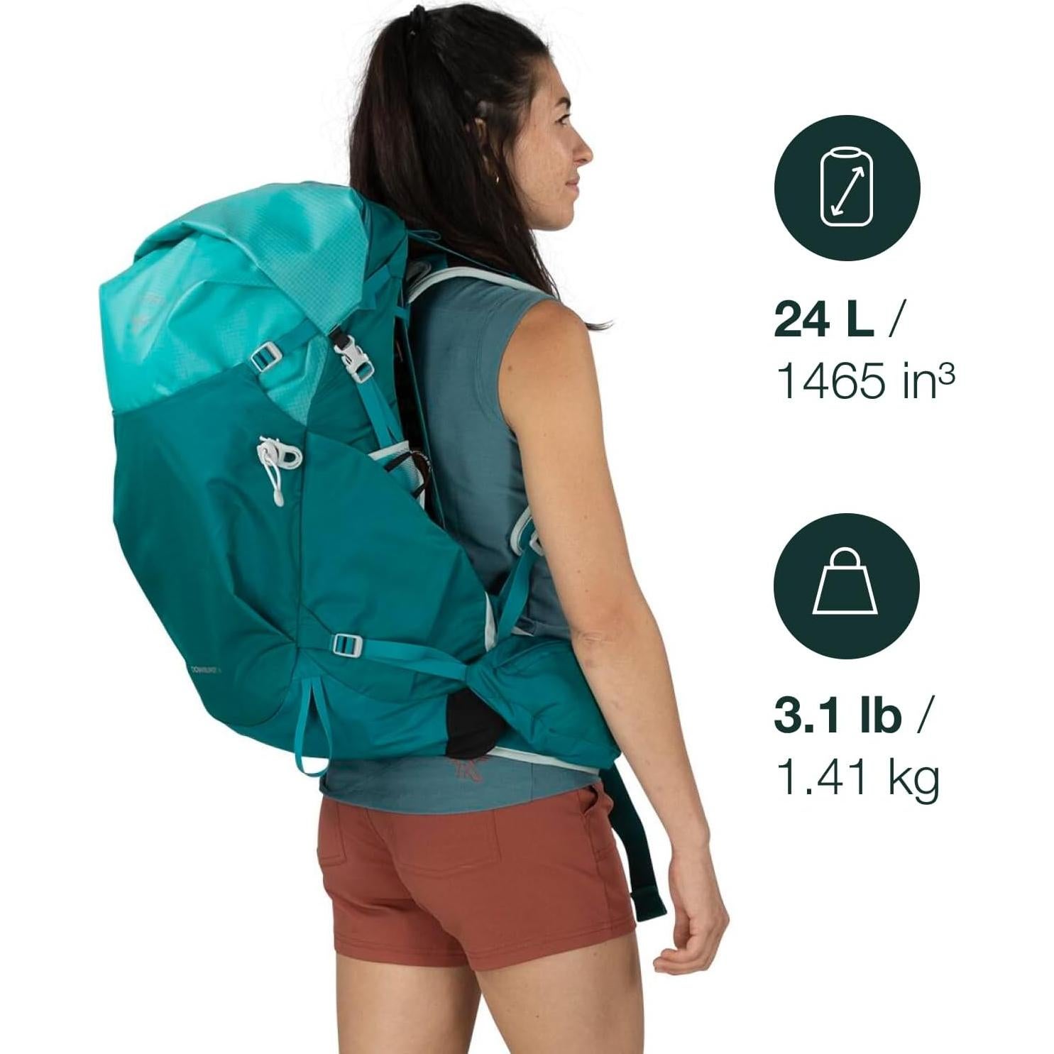 Mochila de Senderismo Osprey Downburst 24L Impermeable Verde