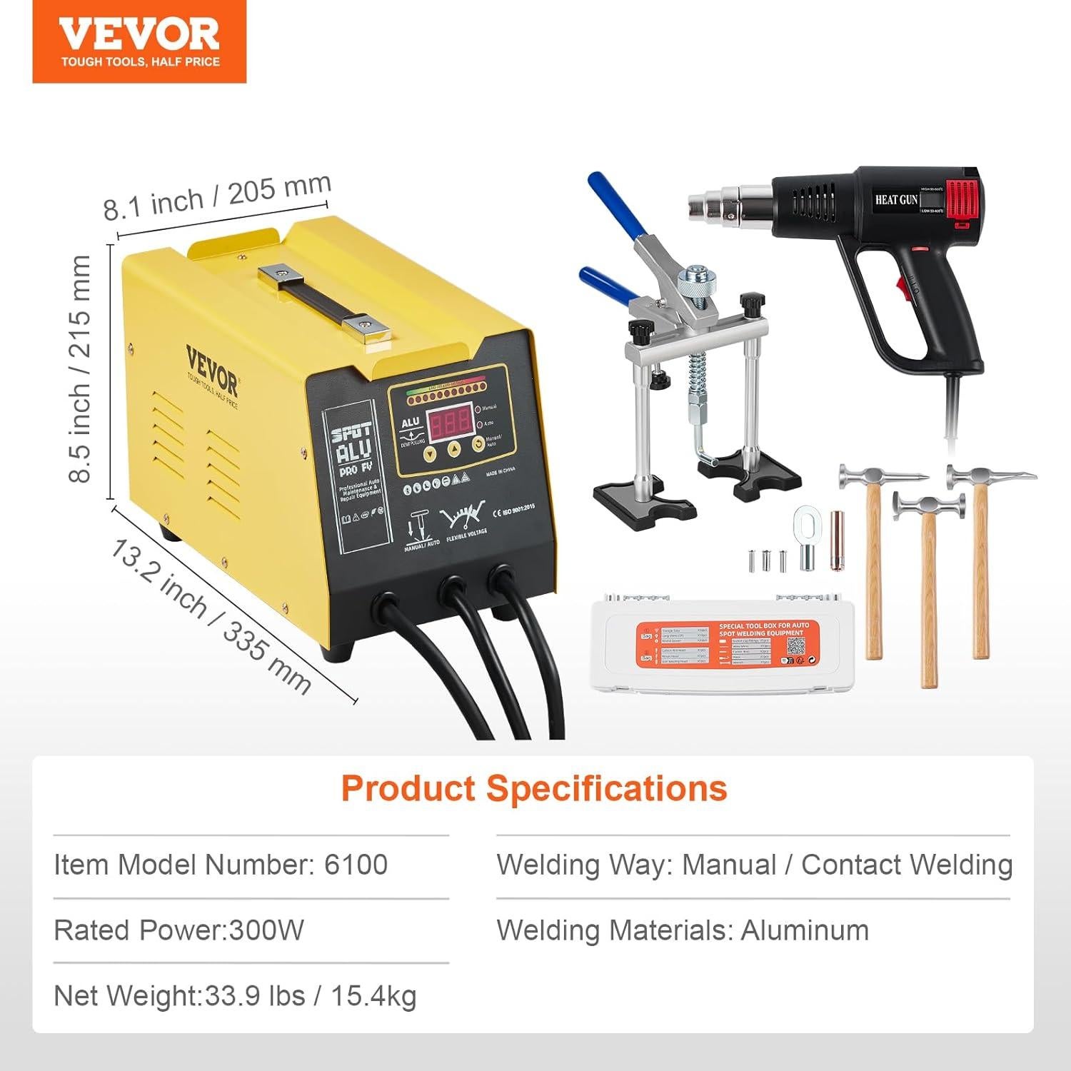 Extractor de Abolladuras VEVOR 300W con Pistola de Calor
