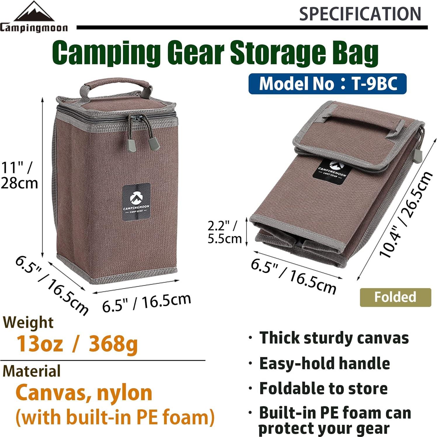 Funda de Almacenamiento Campingmoon para Linternas T-8/T-9 28 cm