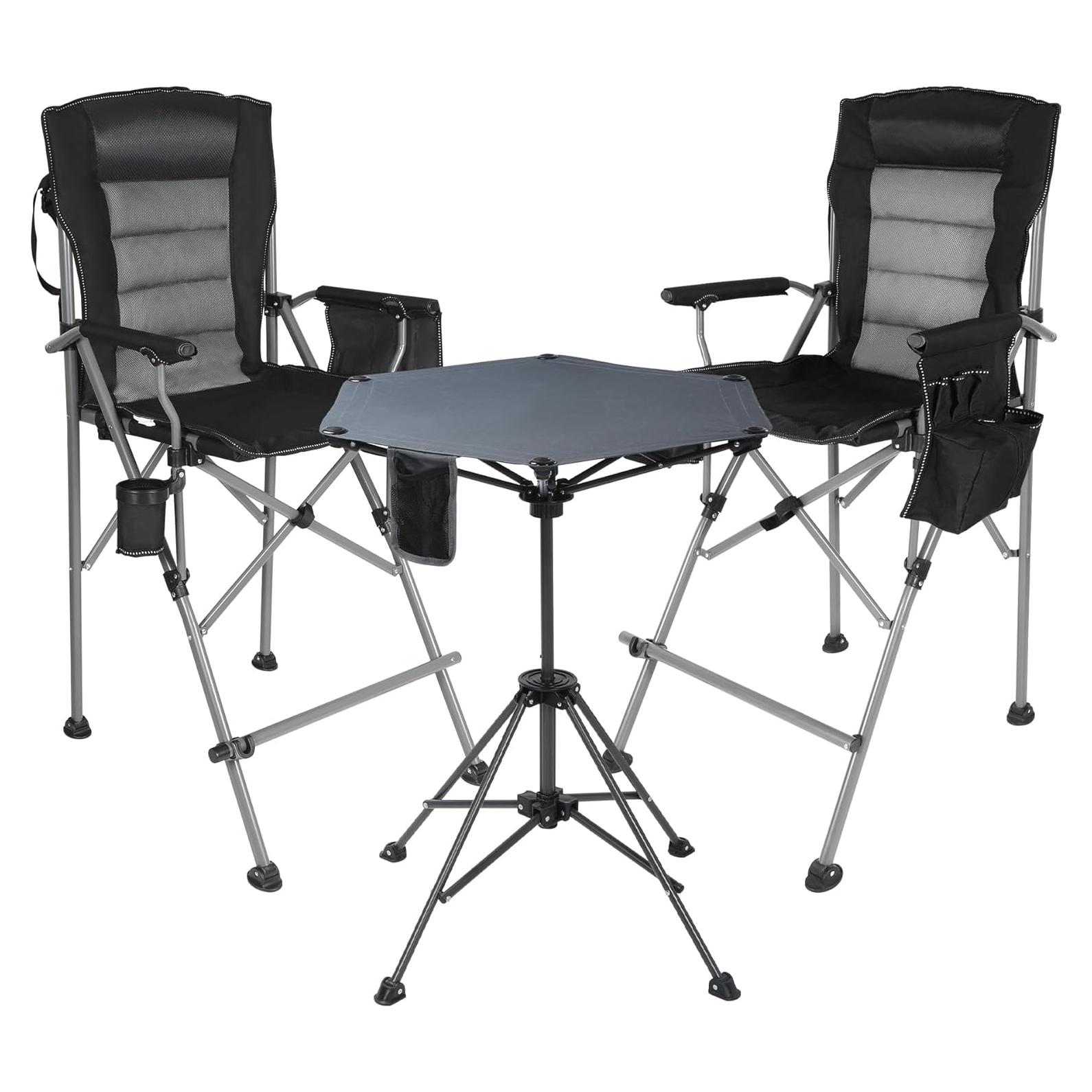 Juego de Sillas Plegables Altas y Mesa Ajustable Stonehomy