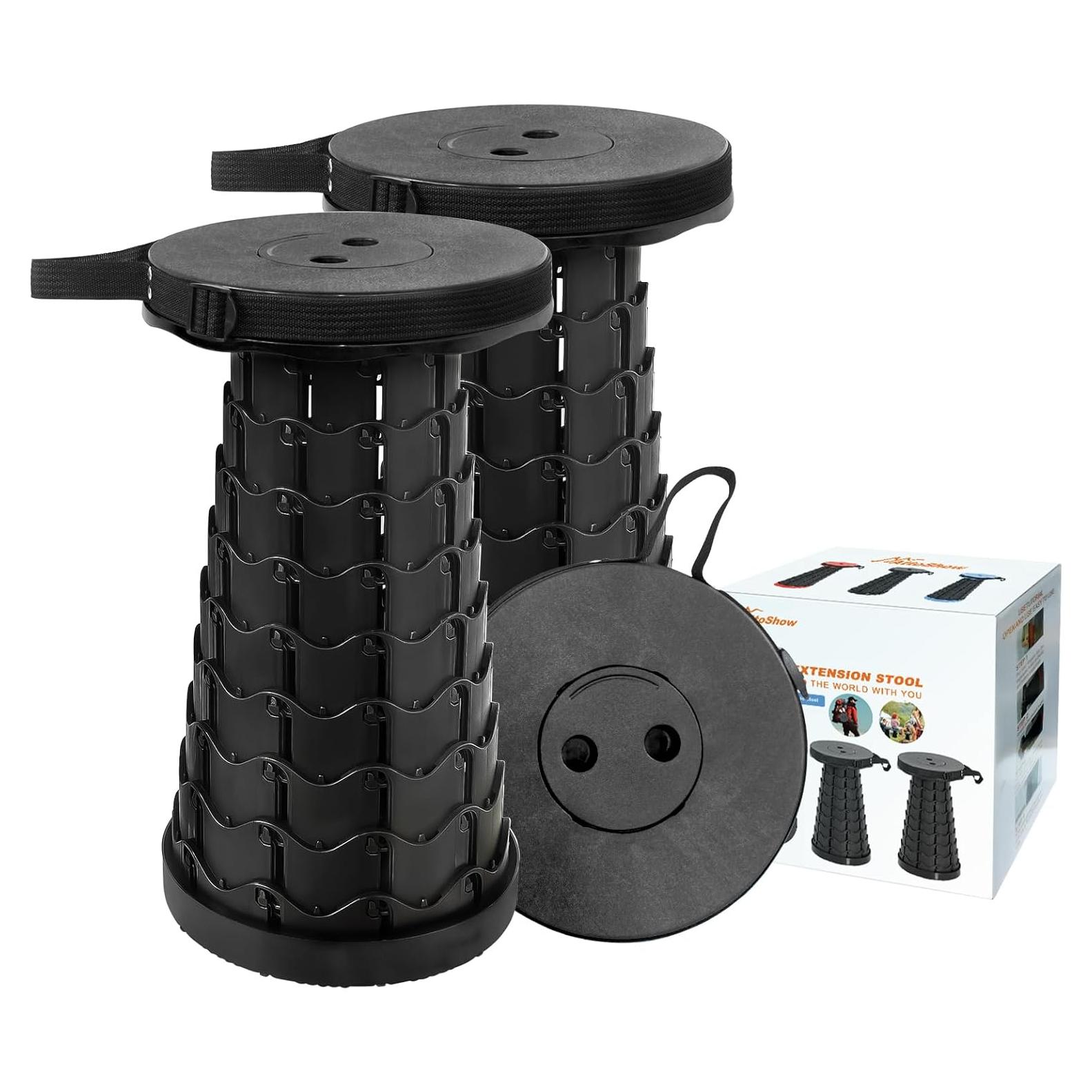 Juego de 2 Taburetes Plegables AttoShow Negro 181kg