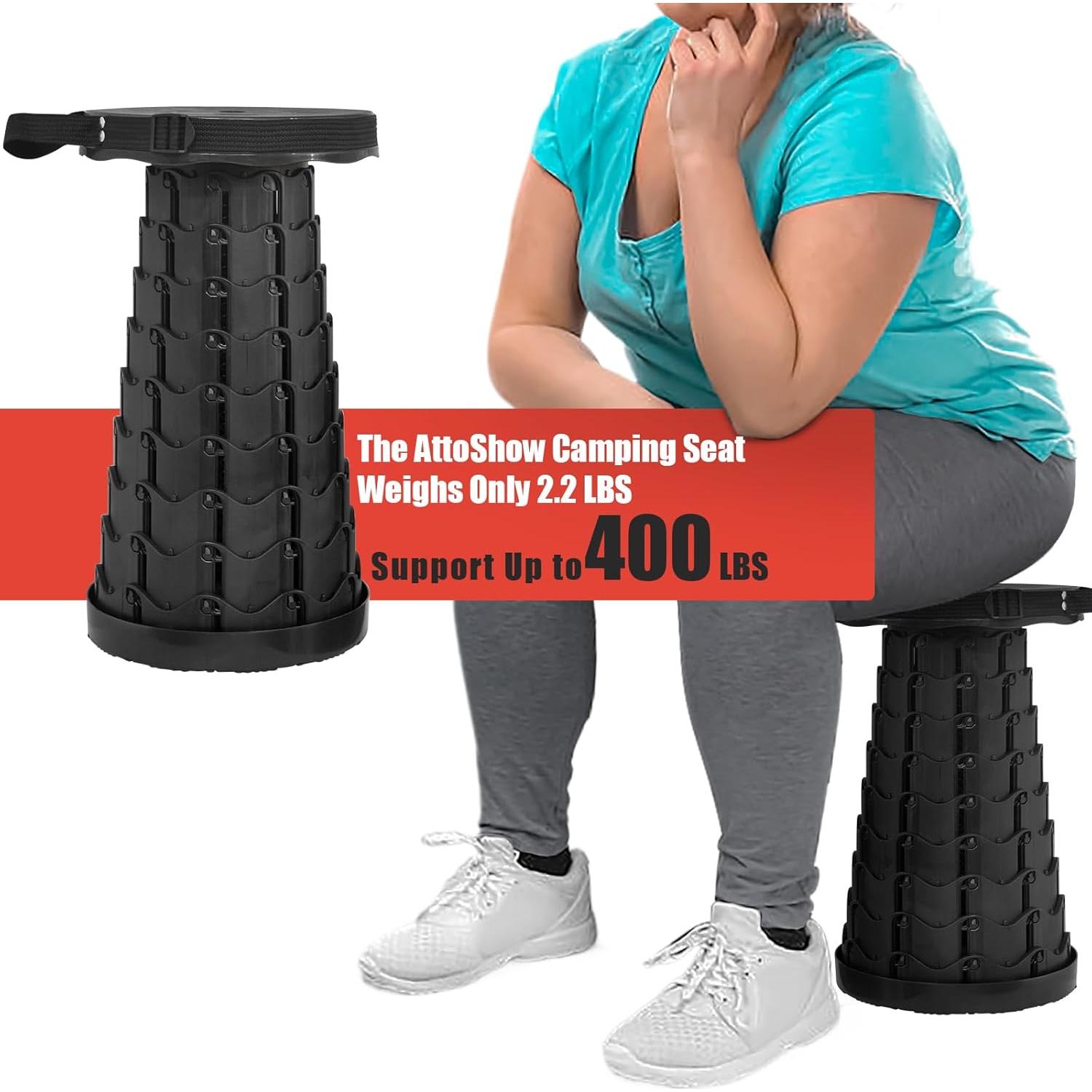 Juego de 2 Taburetes Plegables AttoShow Negro 181kg