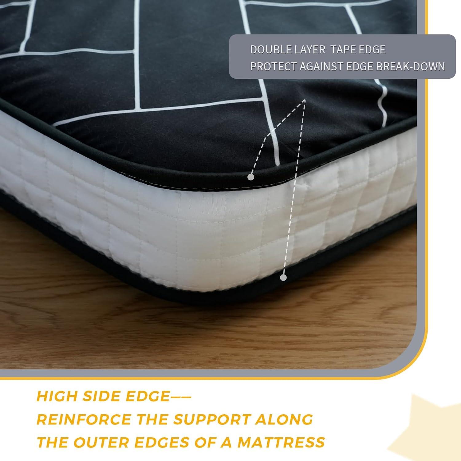 Colchón Futon MAXYOYO Individual Geométrico Negro 203x99 cm