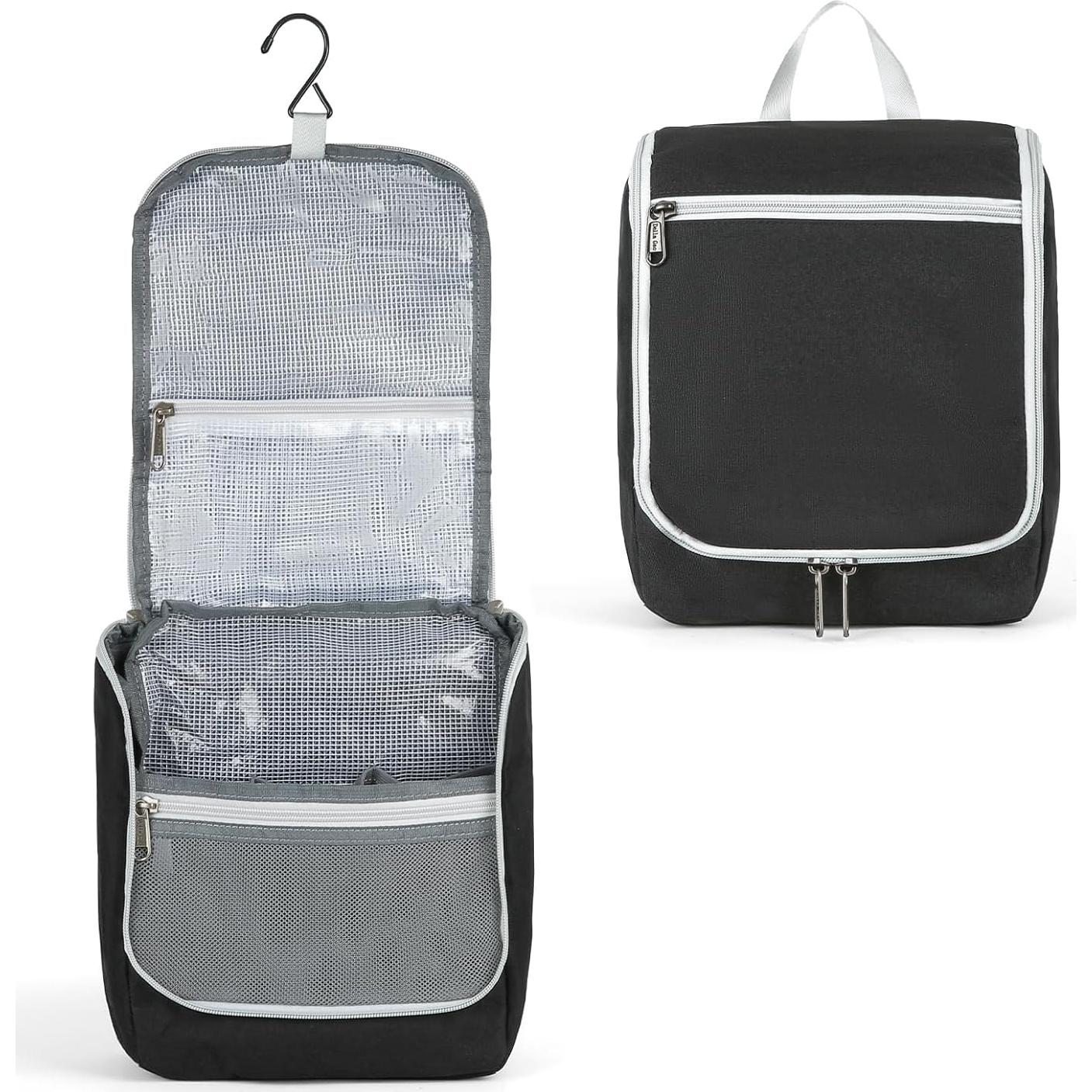 Bolsa de Aseo Colgante Della Gao Negra 62x22x10 cm