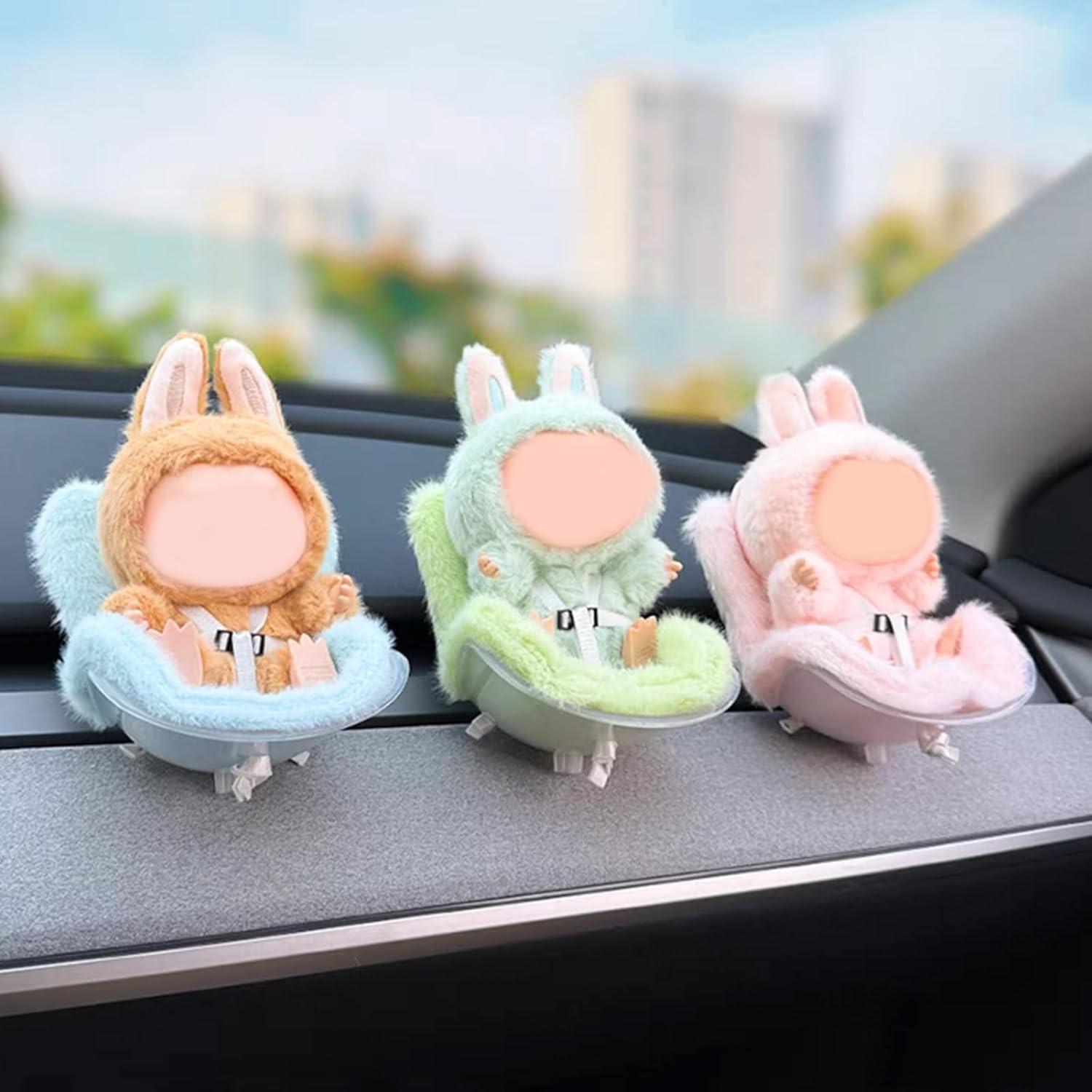 Asiento de Coche para Muñecas Lukax Rosa 15x7x10cm con Clip