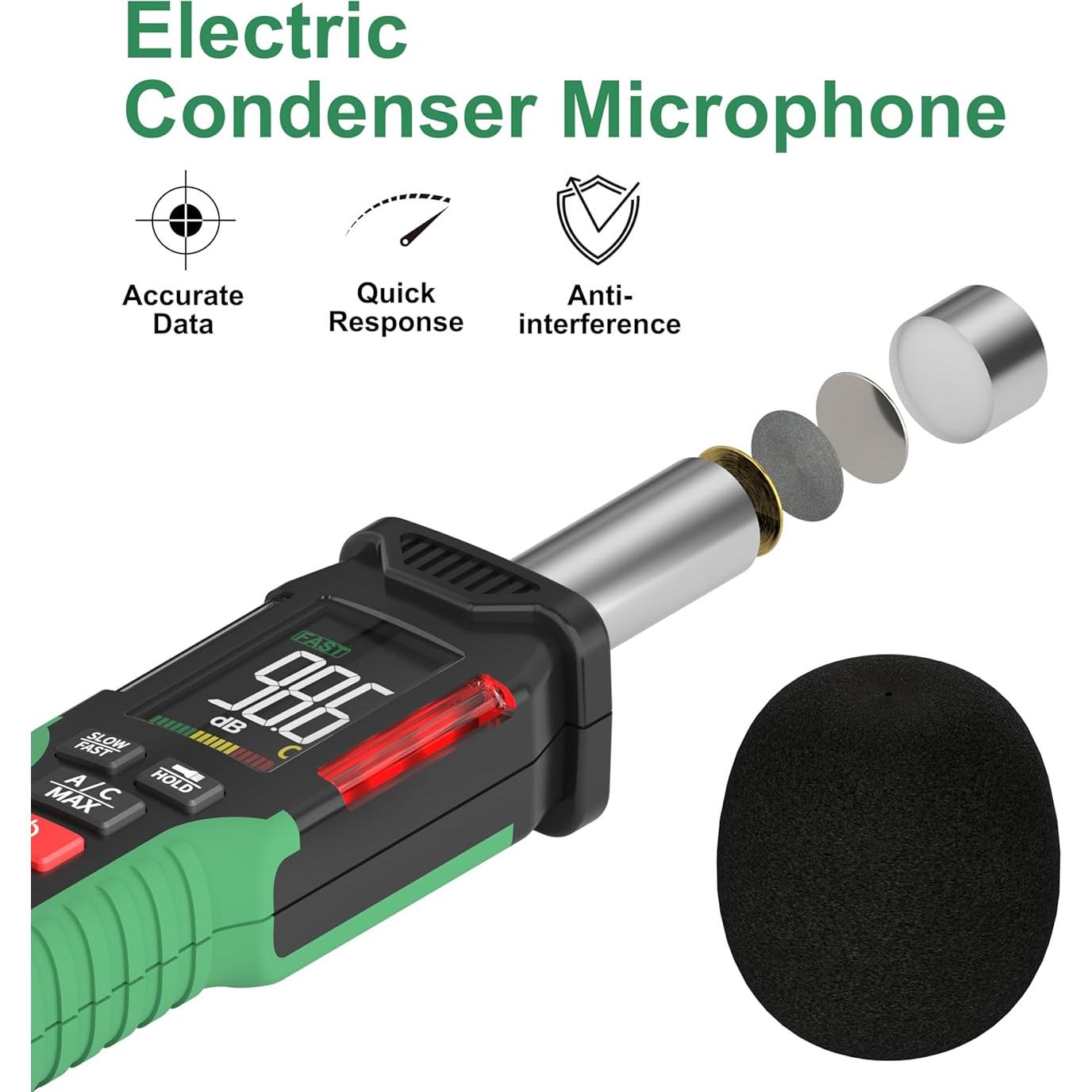 Medidor de Decibelios Mastfuyi FY8837 30-130 dB Digital Portátil