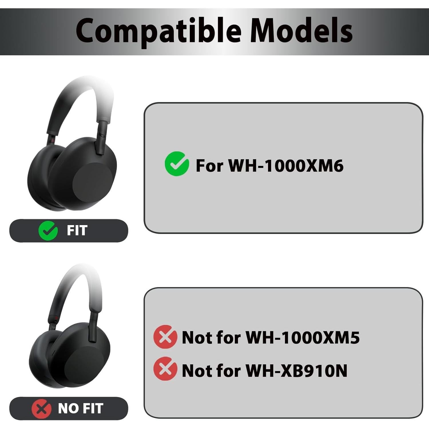 Funda de Silicona Adhiper para Auriculares Sony WH-1000XM6 - Negro