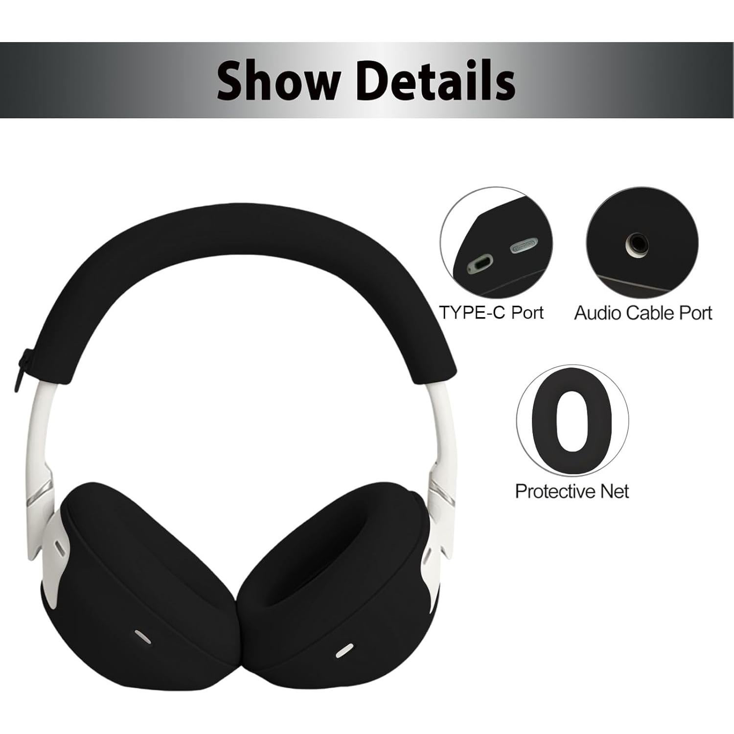 Funda de Silicona Adhiper para Auriculares Sony WH-1000XM6 - Negro