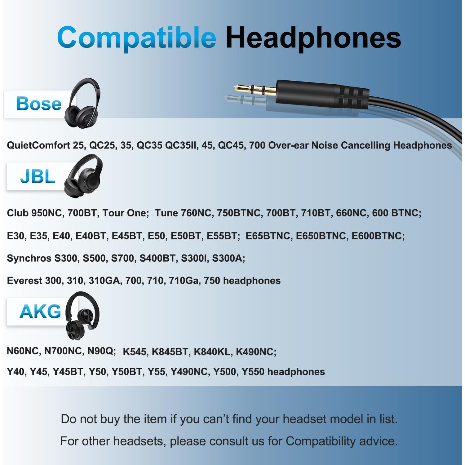 Cable de Audio 3.5mm a 2.5mm Callez para Auriculares Bose y JBL