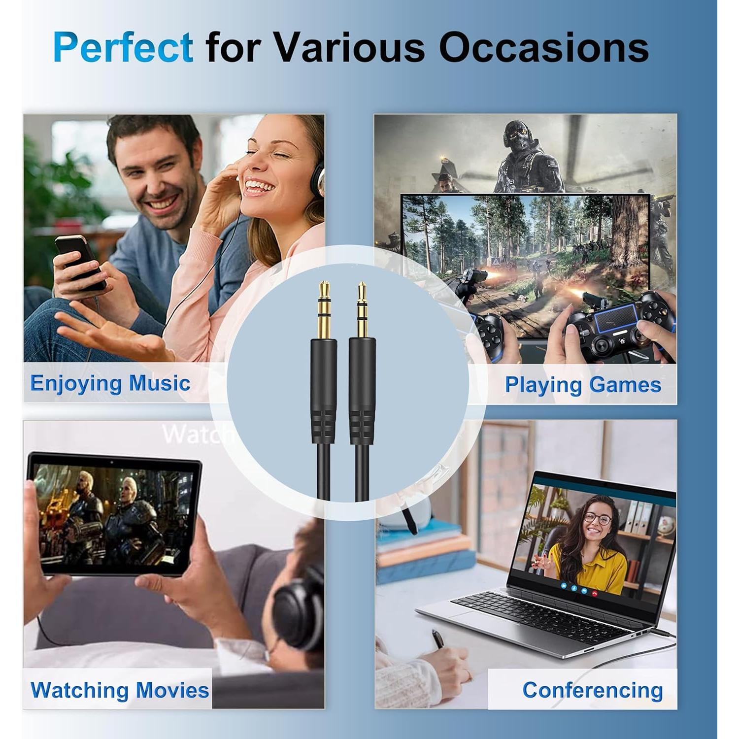 Cable de Audio 3.5mm a 2.5mm Callez para Auriculares Bose y JBL