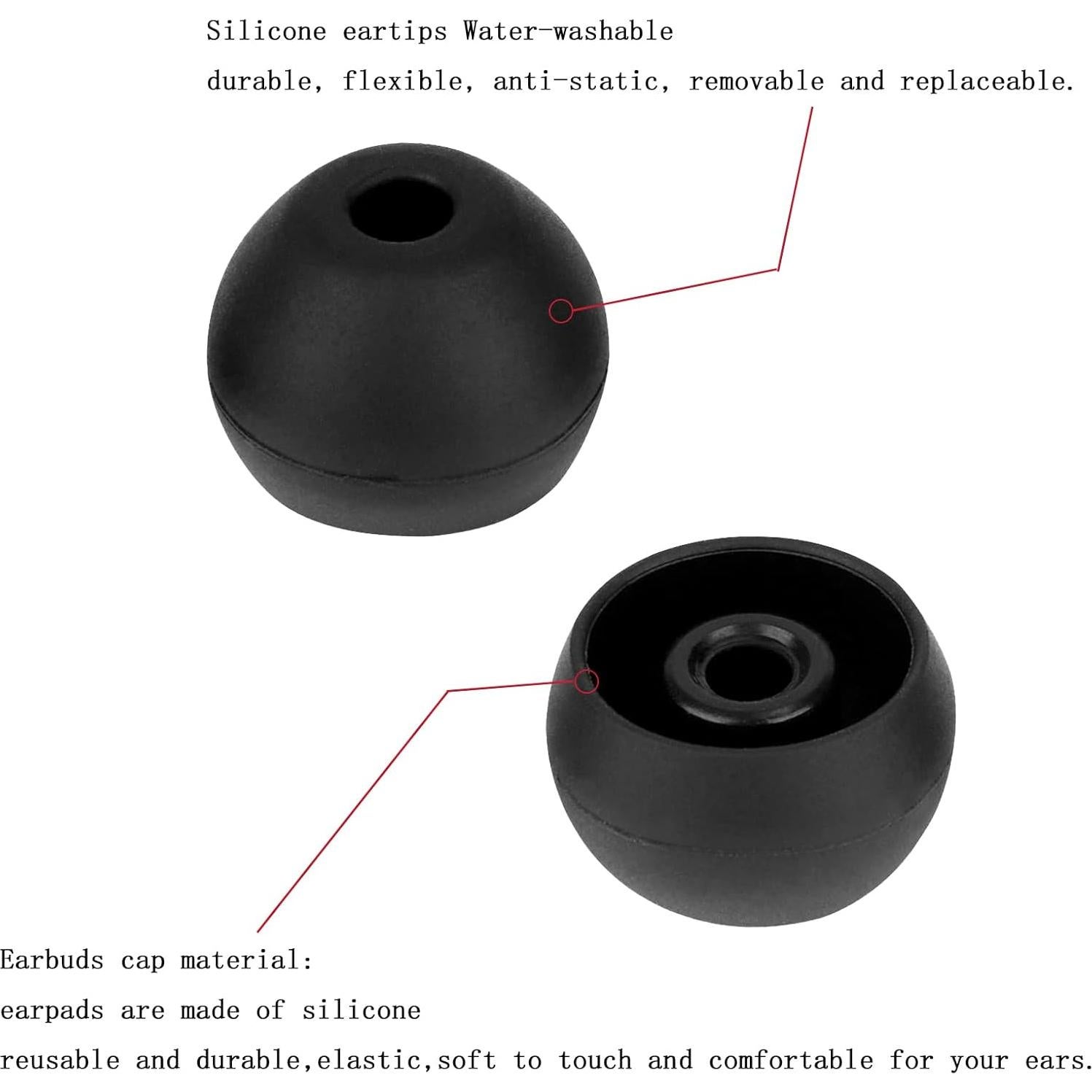 Consejos de Silicona para Auriculares Powerbeats Pro - 4 Pares Negros