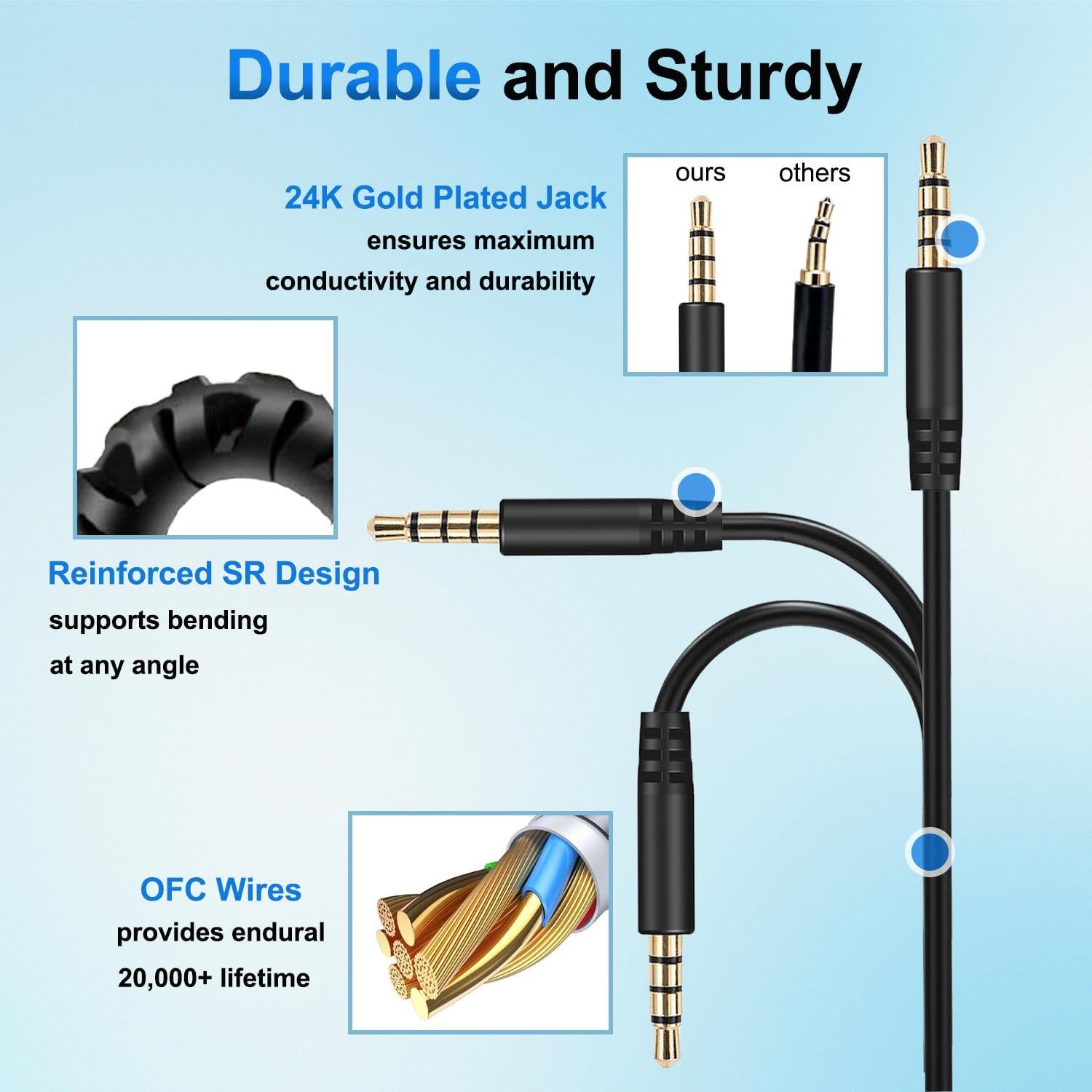 Cable de Audio Aux 3.5mm a 2.5mm Callez para Auriculares Bose y JBL