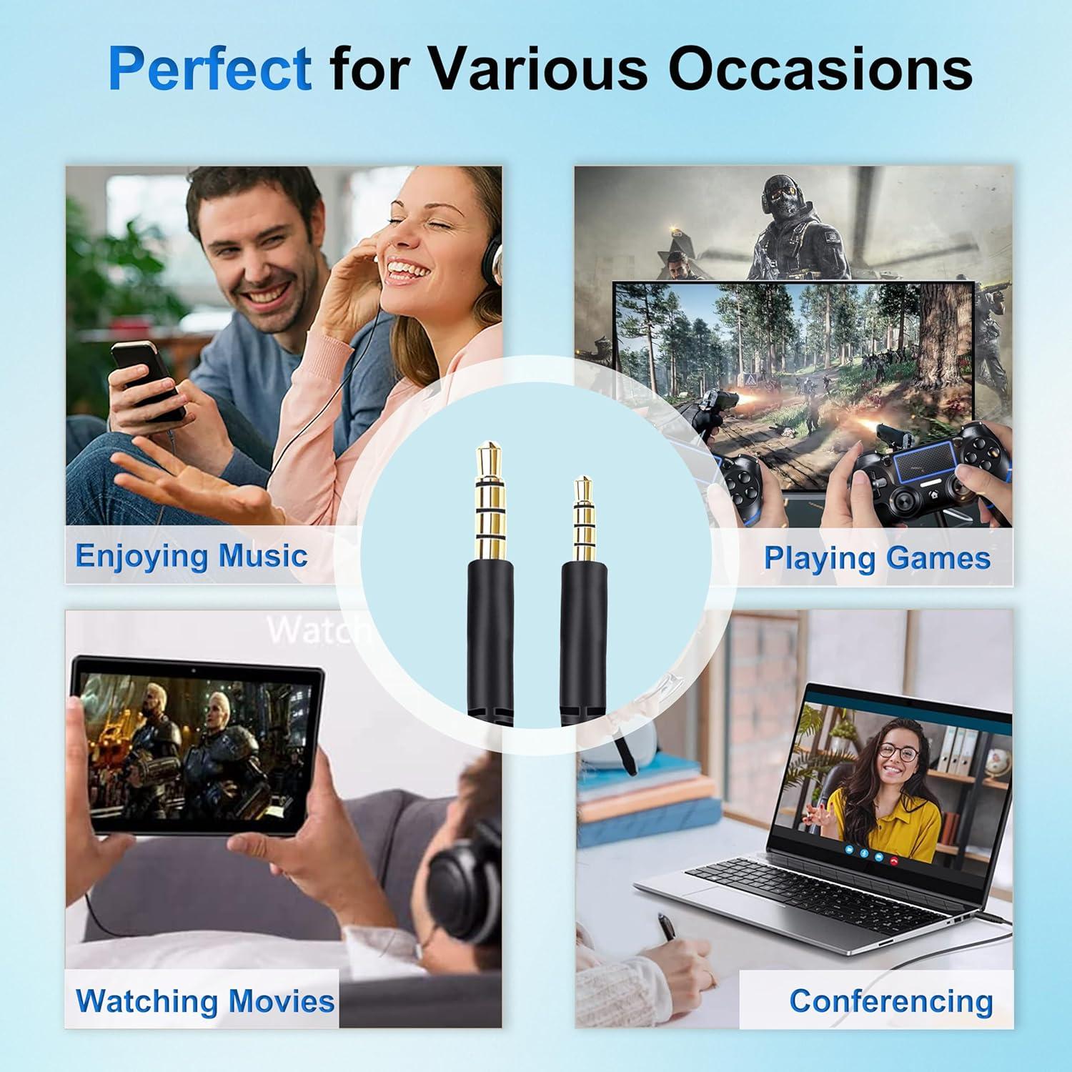 Cable de Audio Aux 3.5mm a 2.5mm Callez para Auriculares Bose y JBL