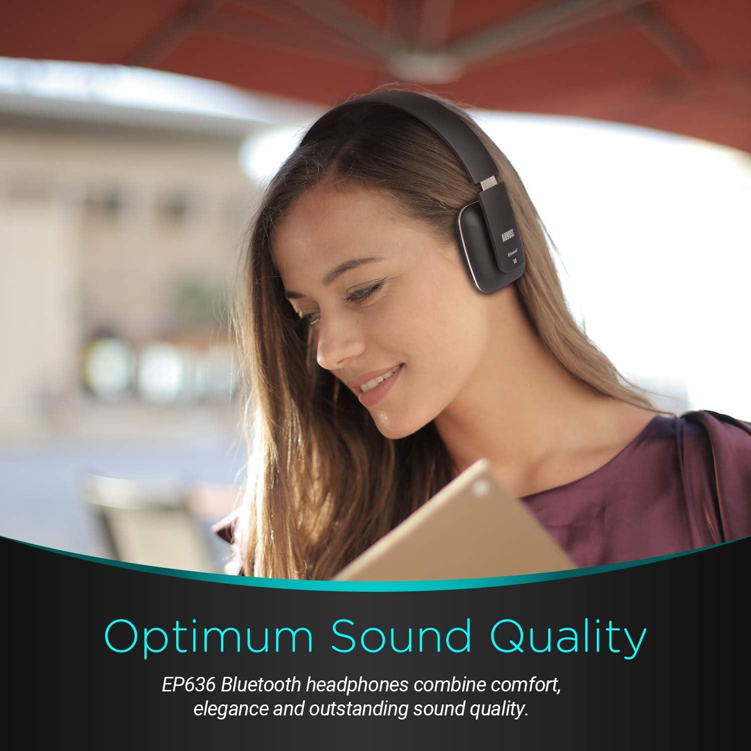 Auriculares Bluetooth August EP636 Inalámbricos Negro - 12h Batería