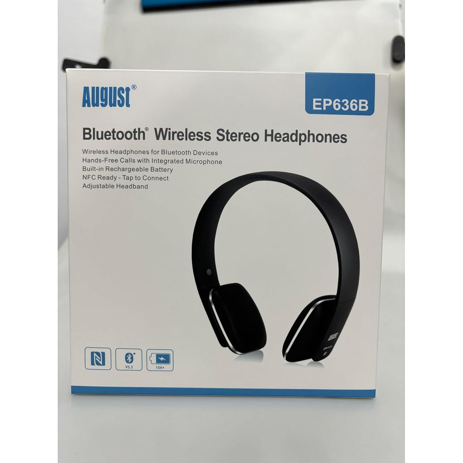 Auriculares Bluetooth August EP636 Inalámbricos Negro - 12h Batería