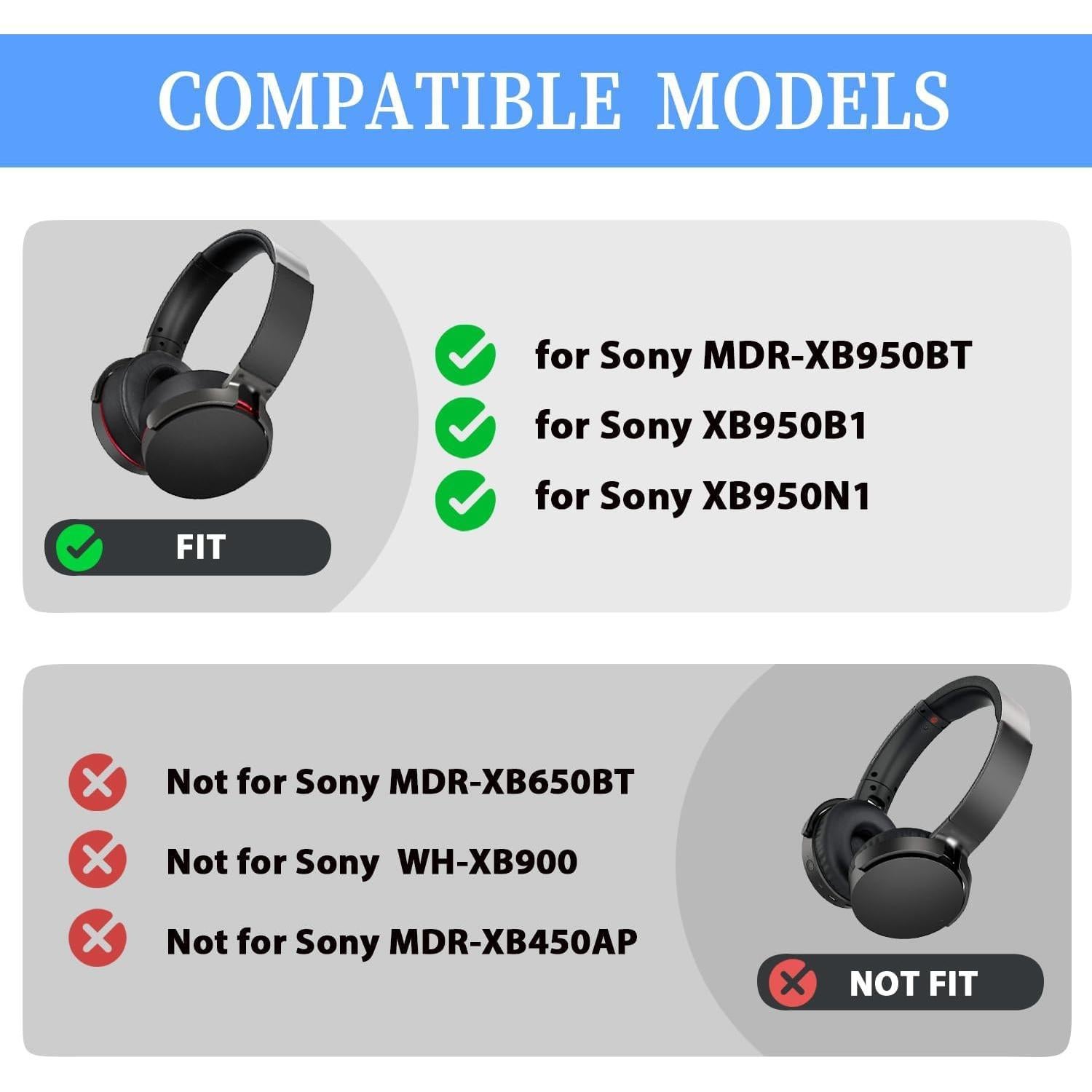 Almohadillas de Reemplazo Adhiper para Auriculares Sony MDR-XB950